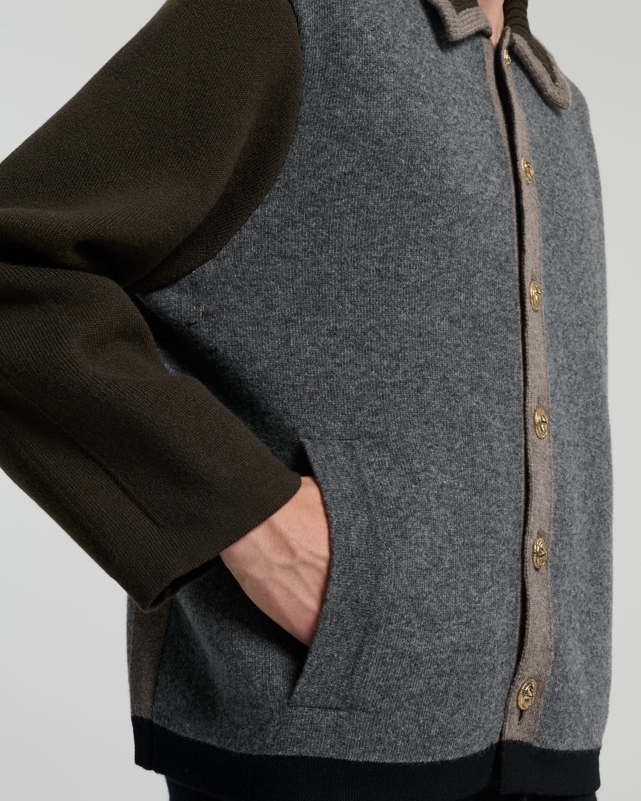 Trompe-l'œil jacket in cashmere and wool | Barrie - Barrie
