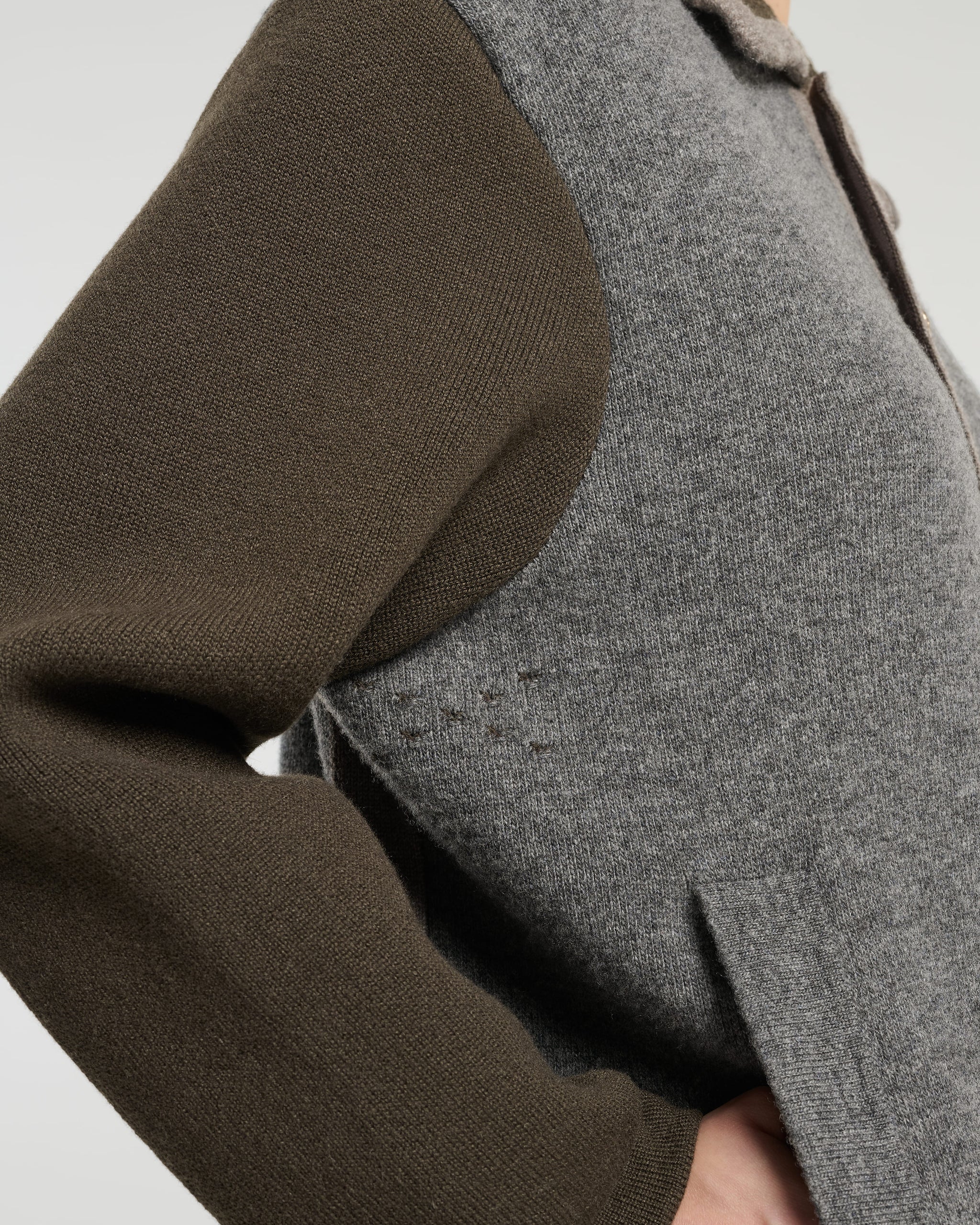 Trompe-l'œil jacket in cashmere and wool | Barrie - Barrie