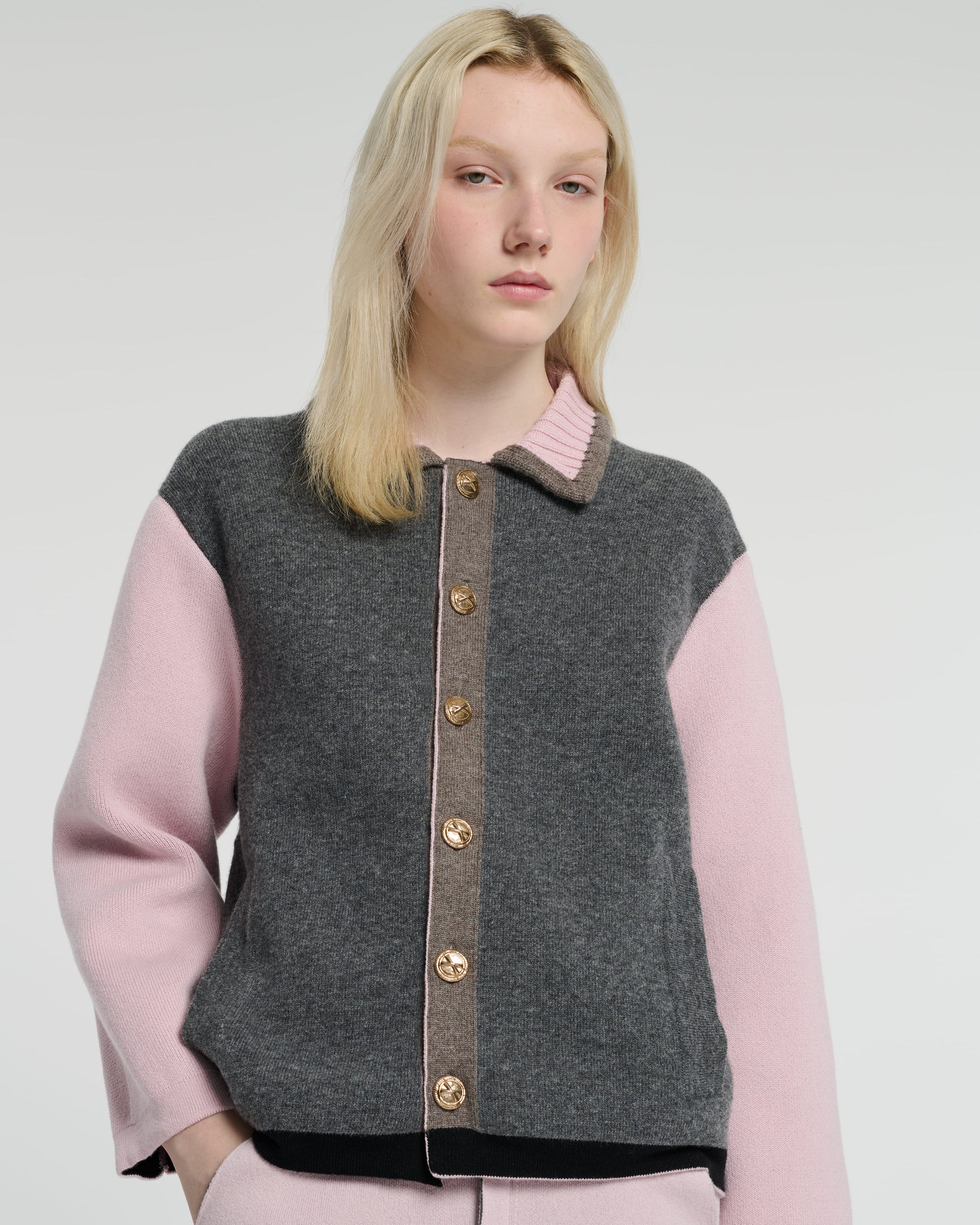 Trompe-l'œil jacket in cashmere and wool | Barrie - Barrie