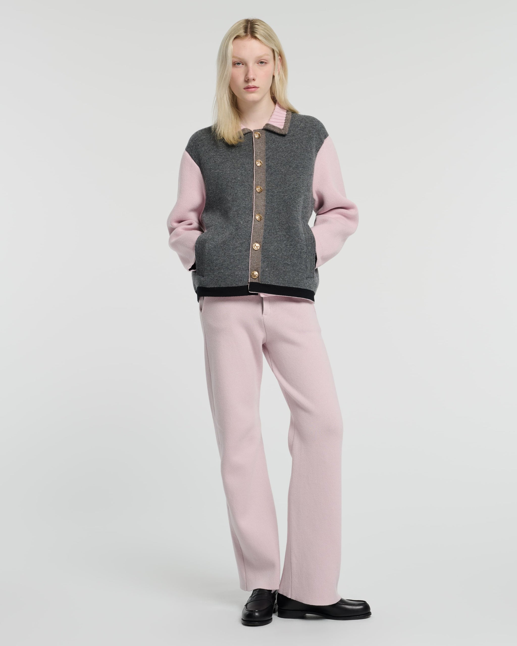 Trompe-l'œil jacket in cashmere and wool | Barrie - Barrie