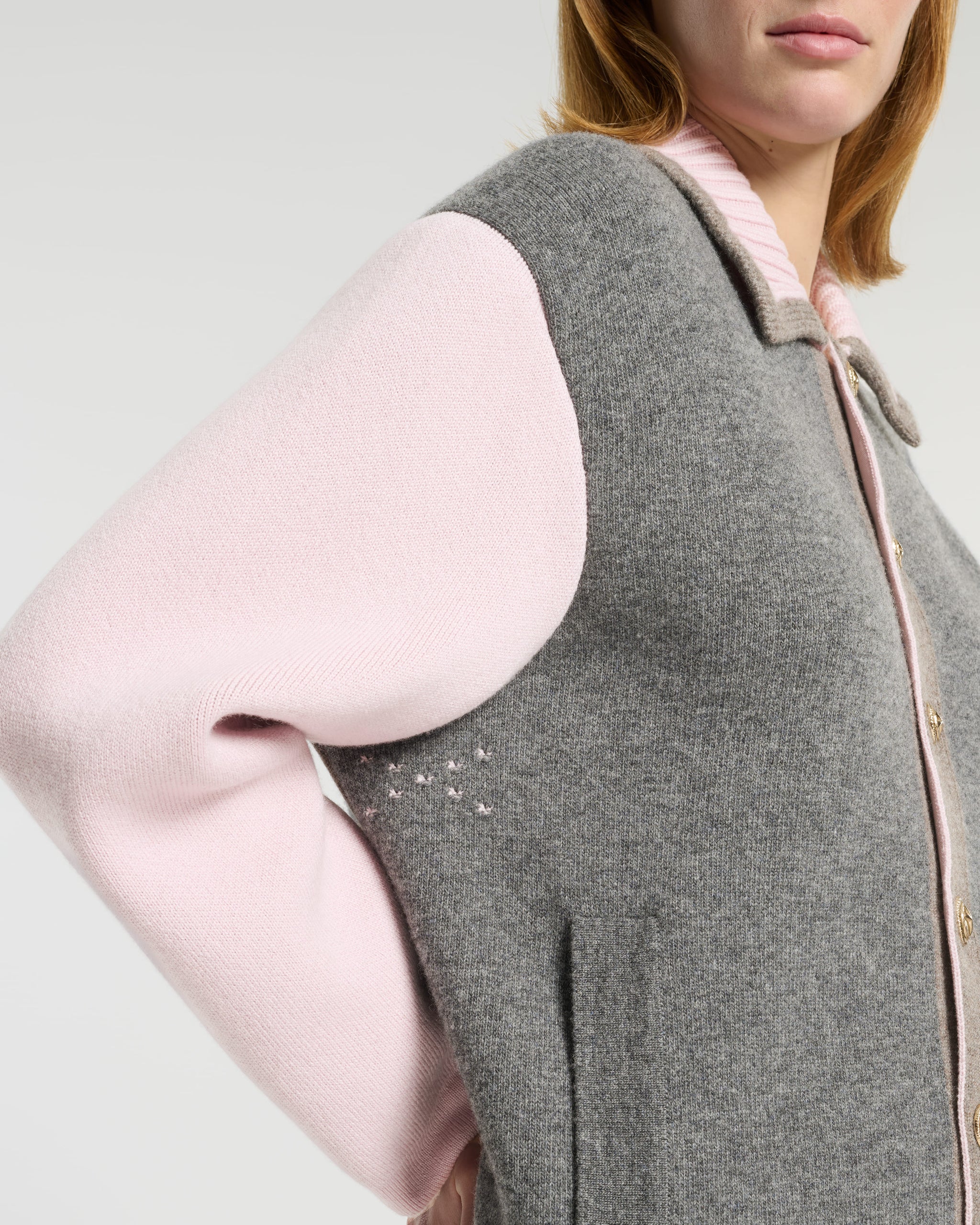 Trompe-l'œil jacket in cashmere and wool | Barrie - Barrie