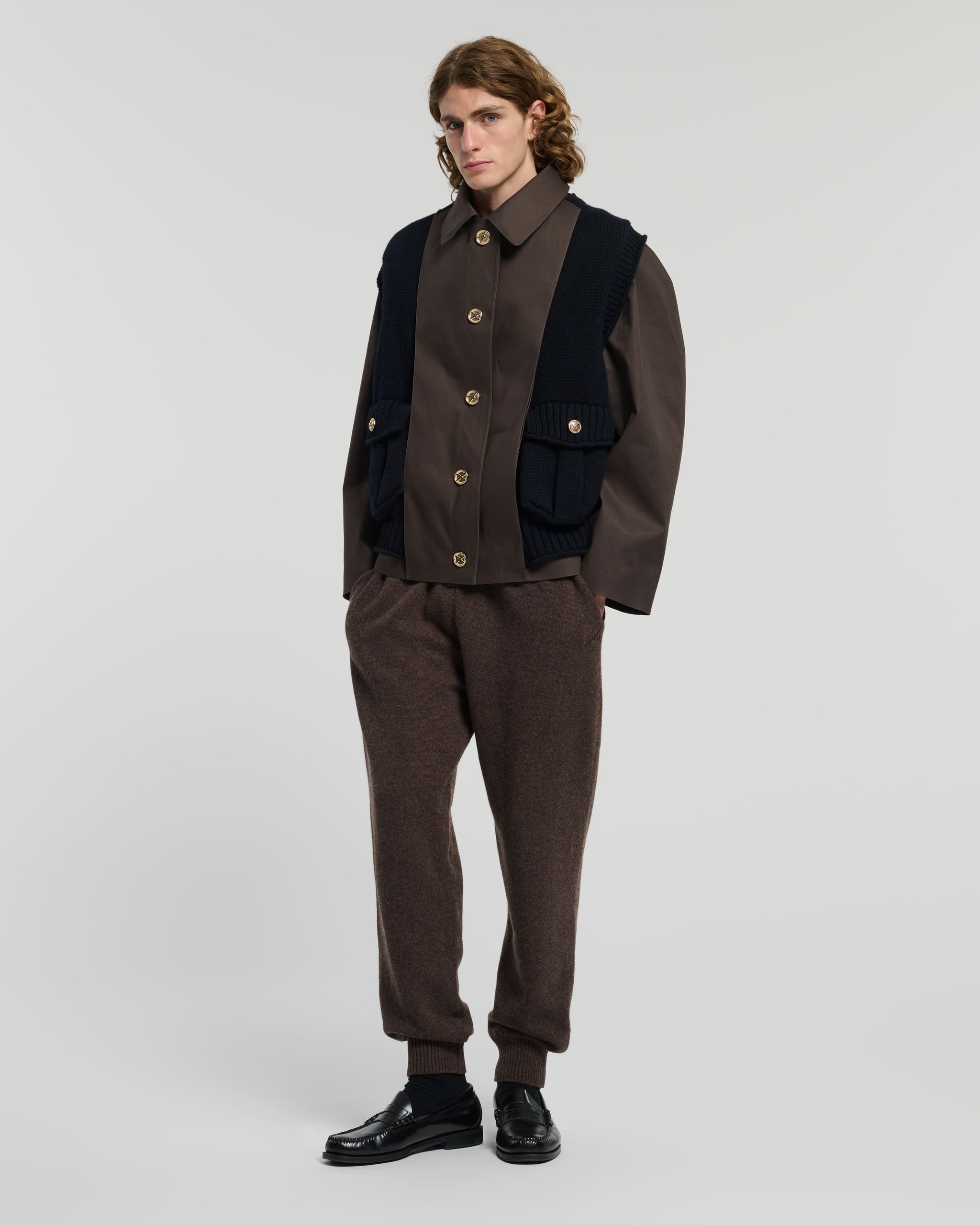 Short raincoat with layered cashmere waistcoat | Barrie - Barrie
