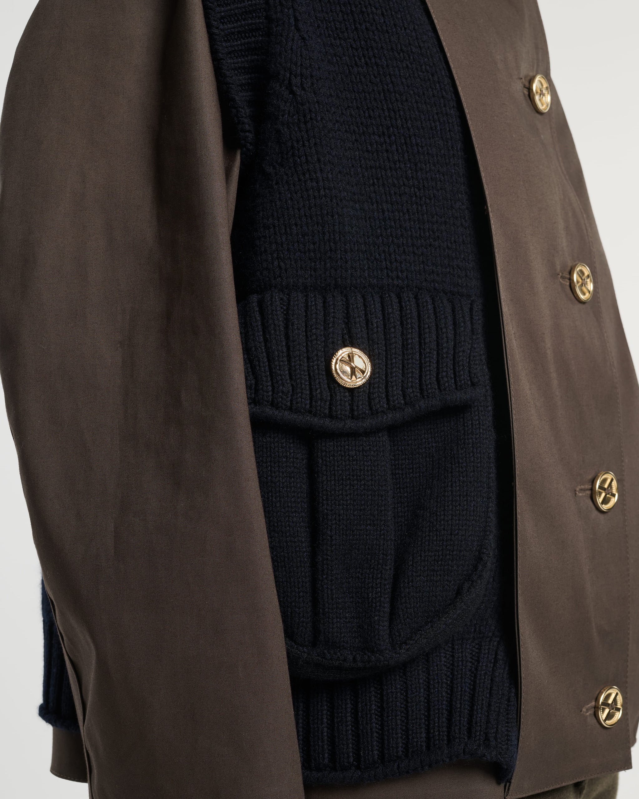 Short raincoat with layered cashmere waistcoat | Barrie - Barrie