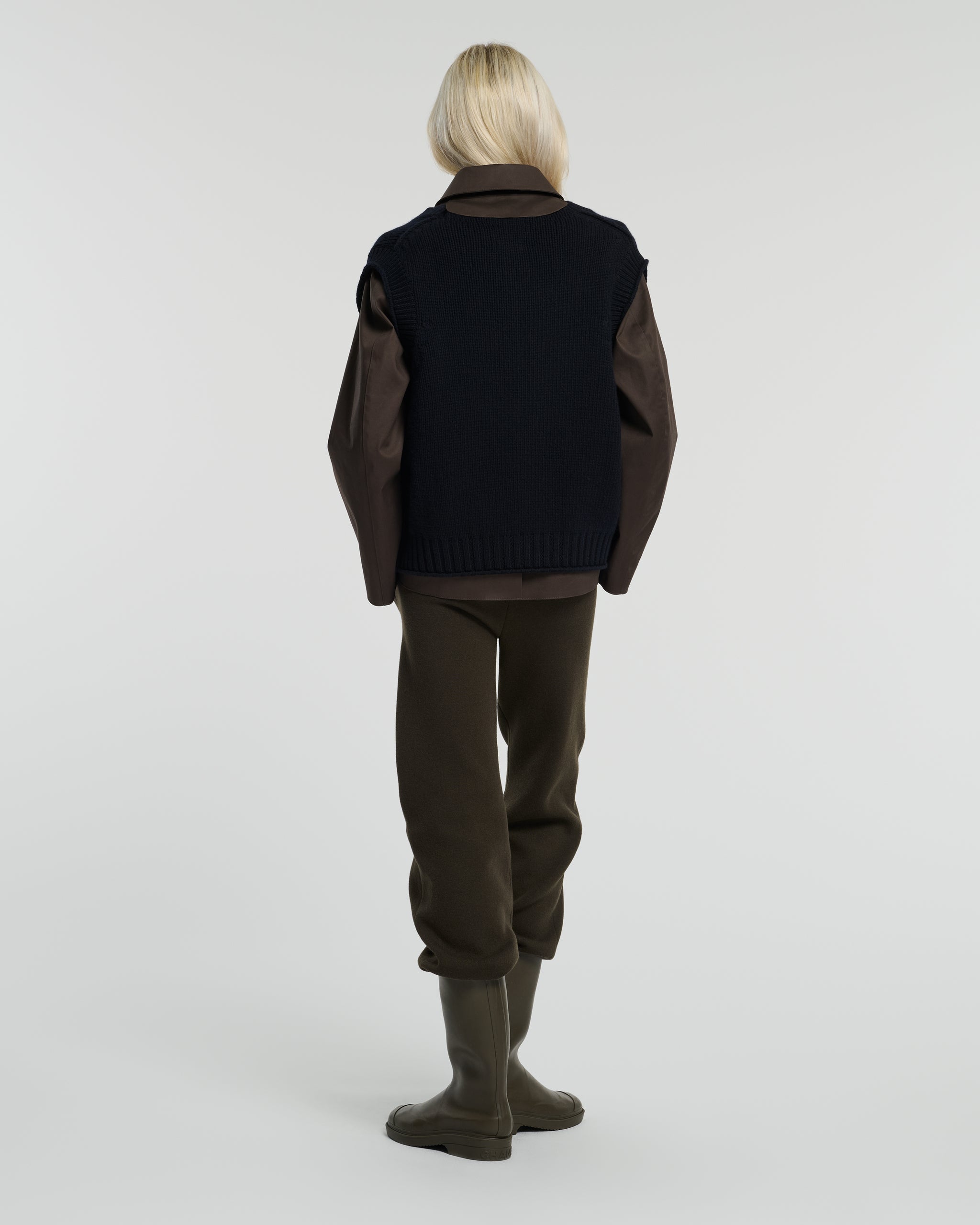 Short raincoat with layered cashmere waistcoat | Barrie - Barrie