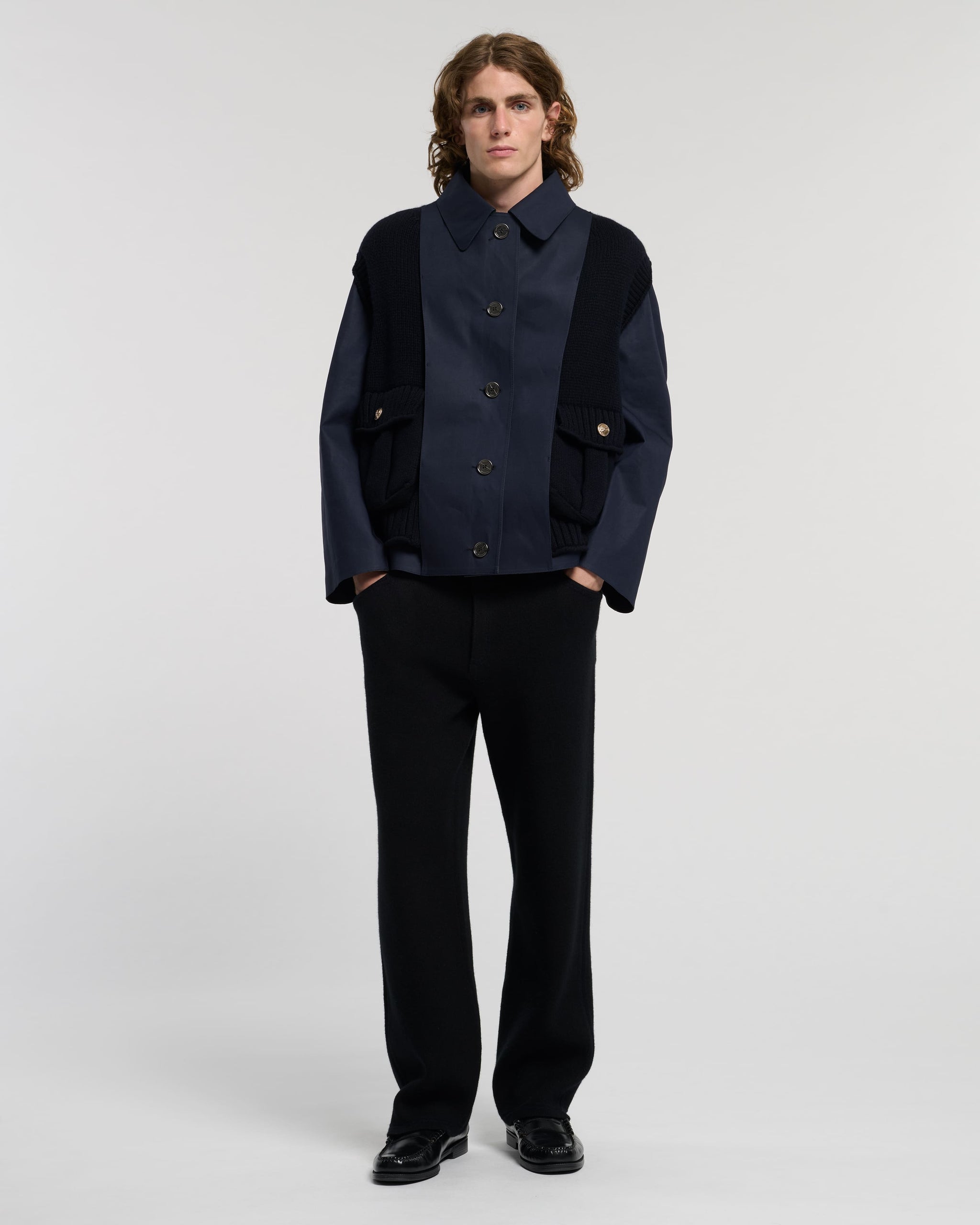Short raincoat with layered cashmere waistcoat | Barrie - Barrie