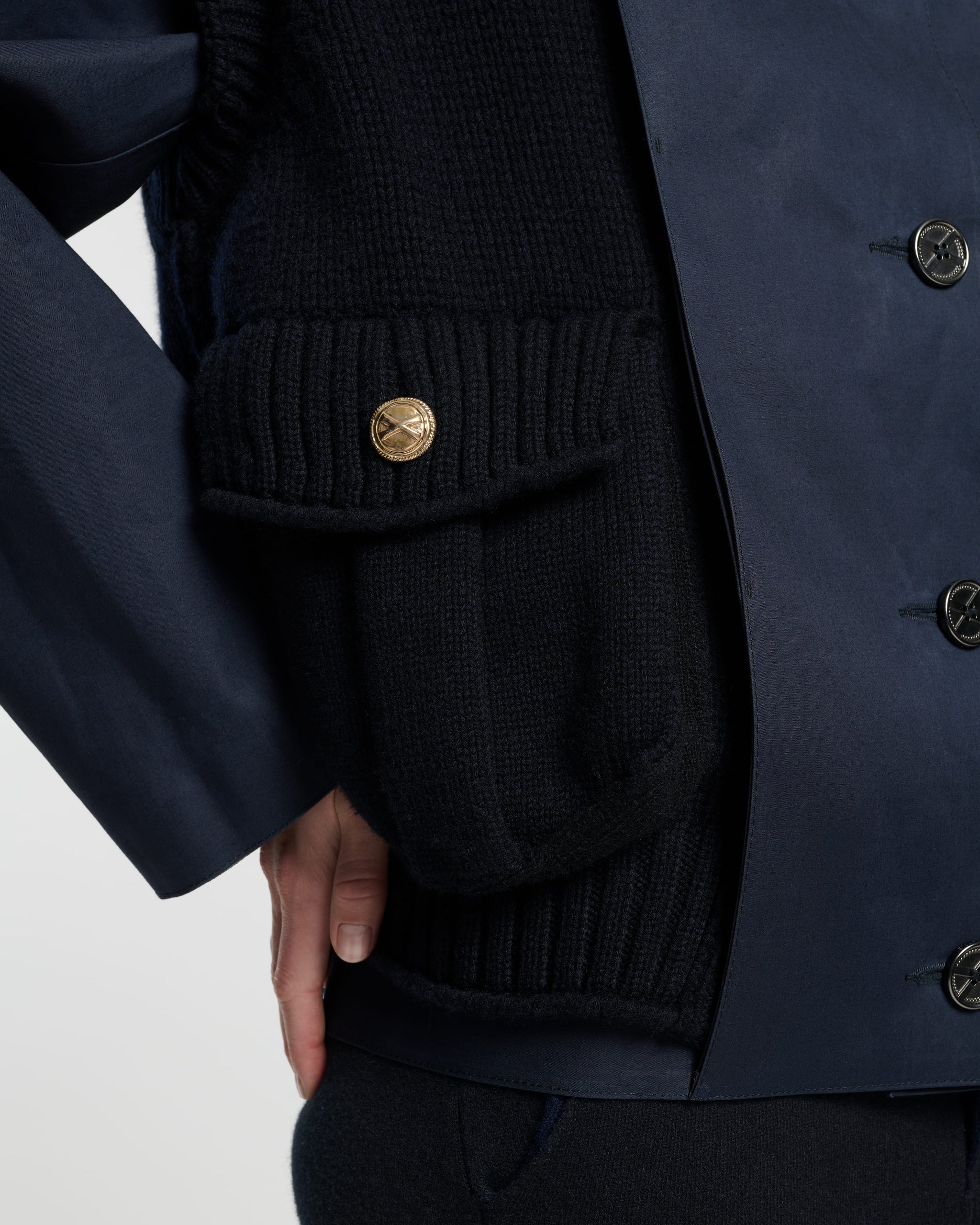 Short raincoat with layered cashmere waistcoat | Barrie - Barrie
