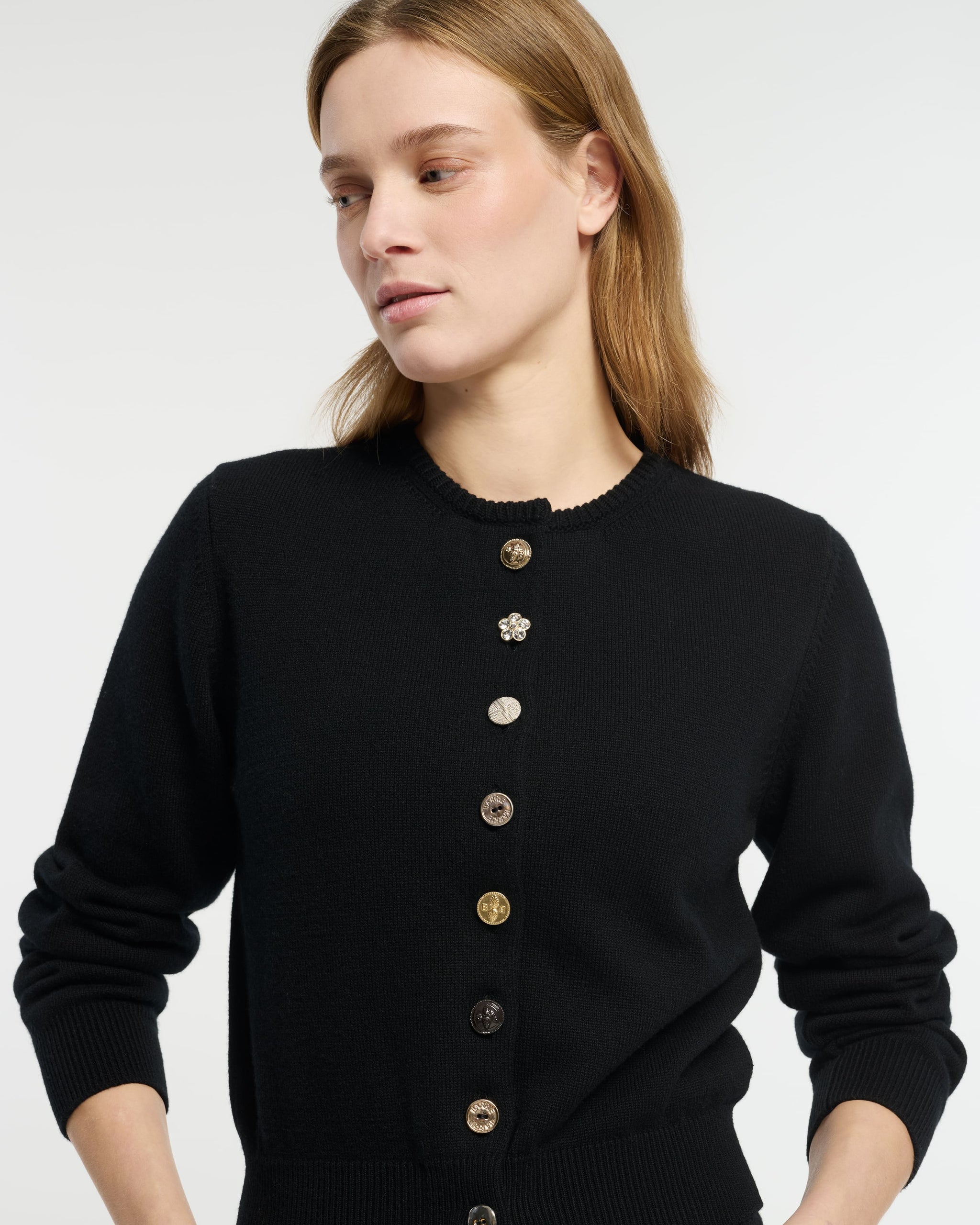 Cardigan en coton et cachemire à boutons bijoux | Barrie - Barrie