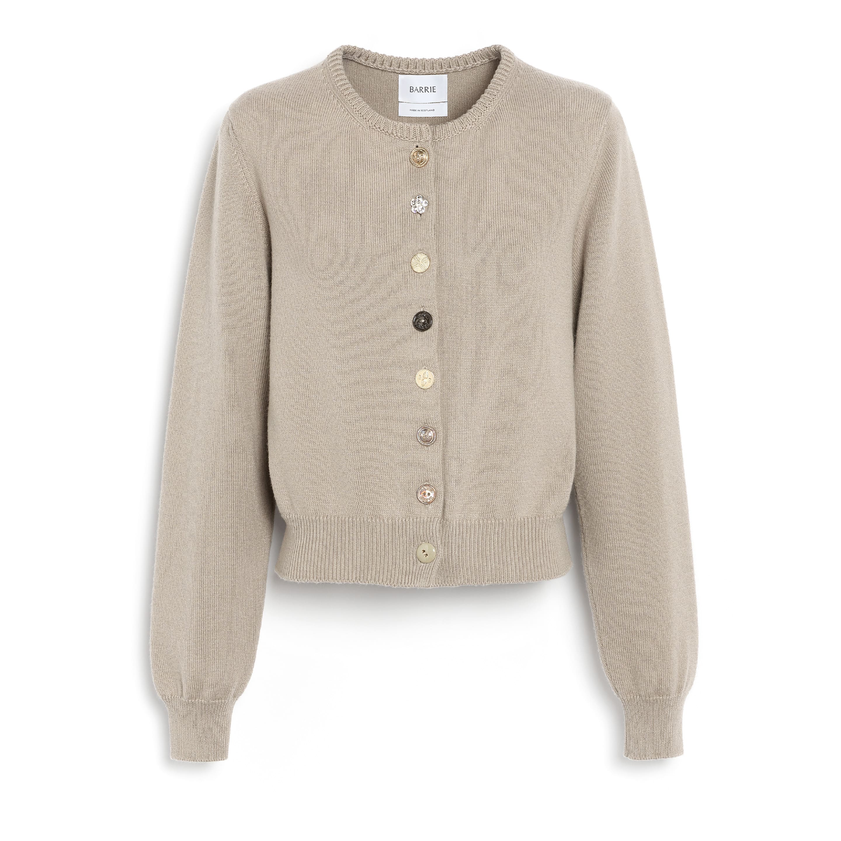 Cardigan en coton et cachemire à boutons bijoux