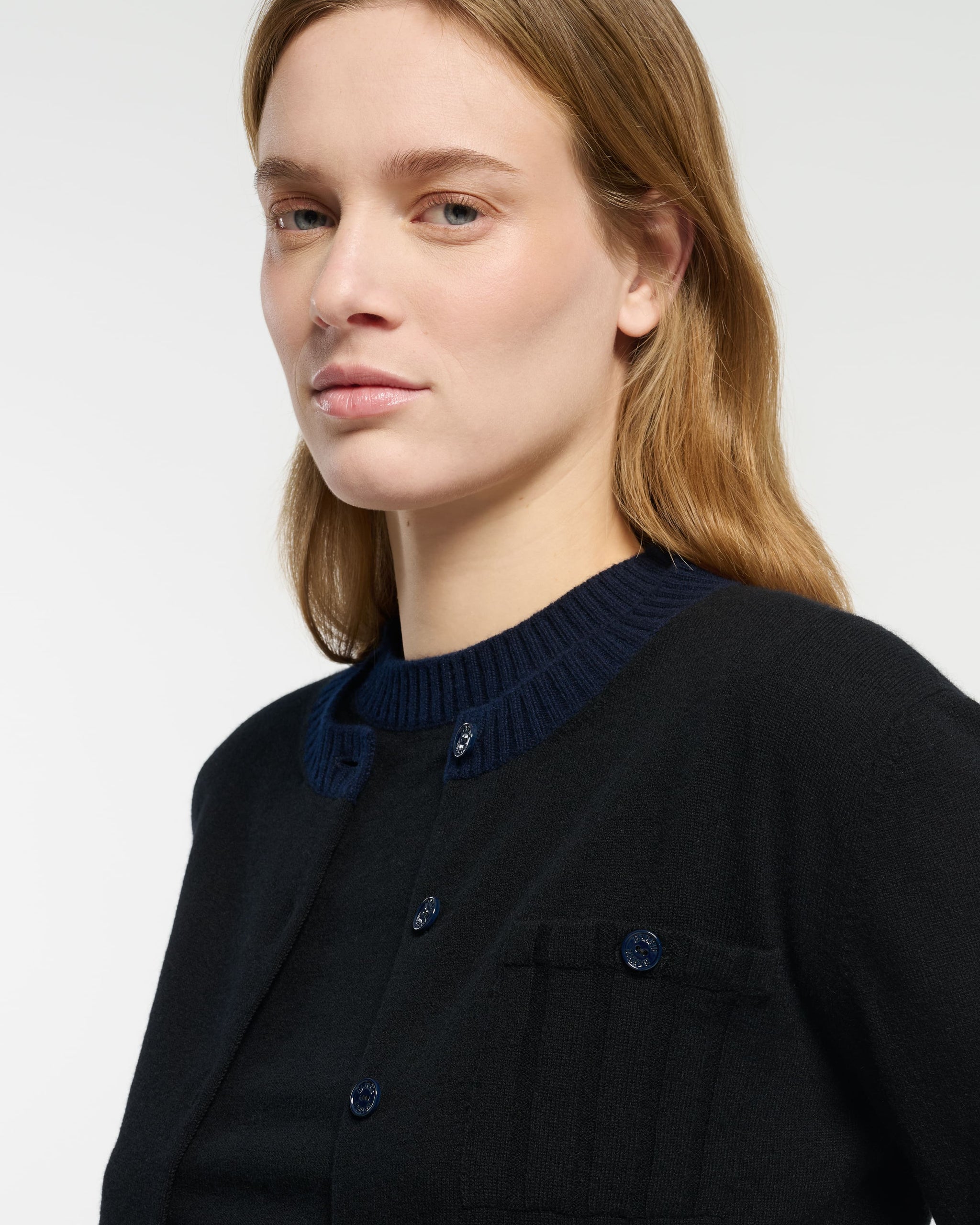 Cardigan léger en cachemire et coton à détails côtelés | Barrie - Barrie