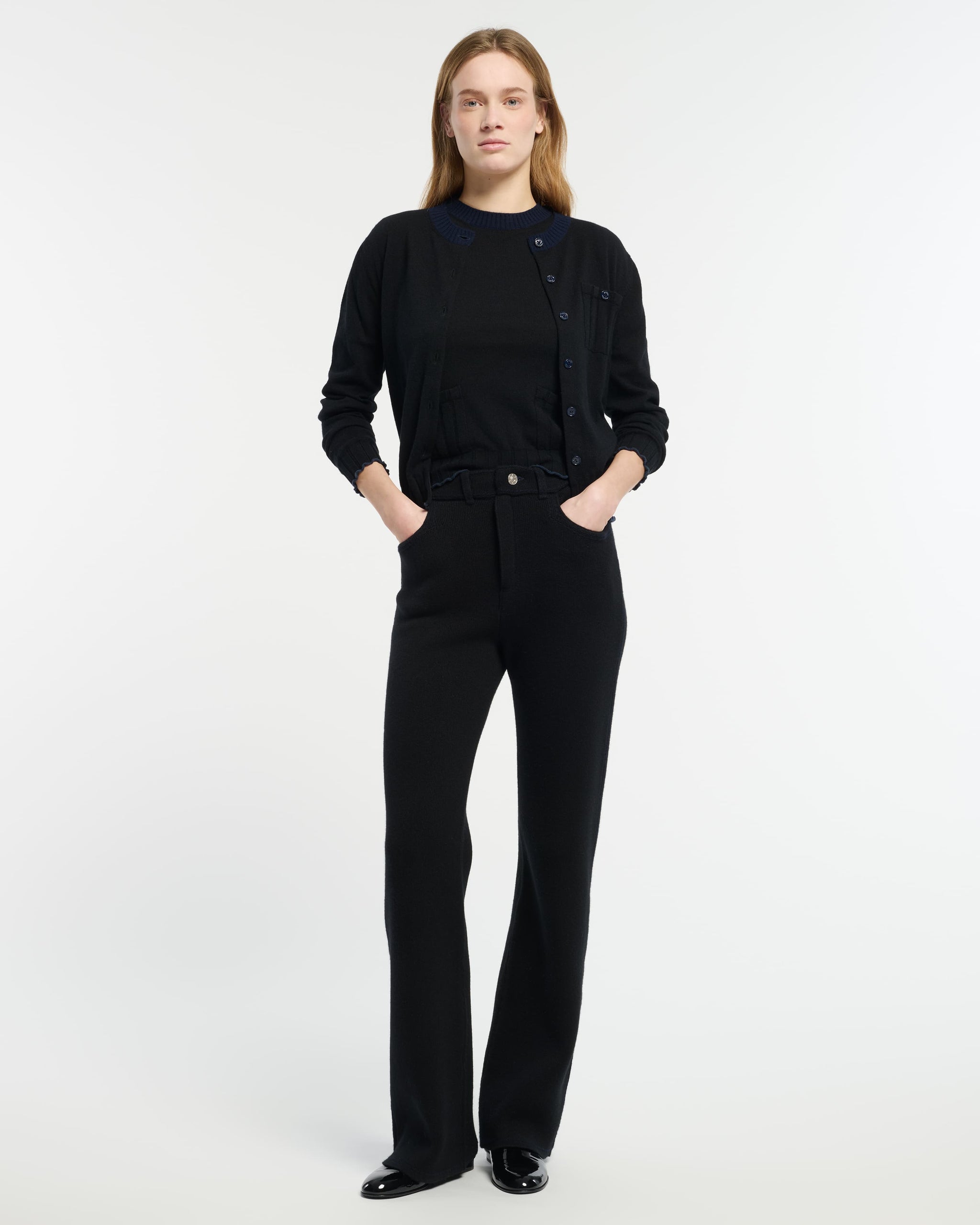 Cardigan léger en cachemire et coton à détails côtelés | Barrie - Barrie