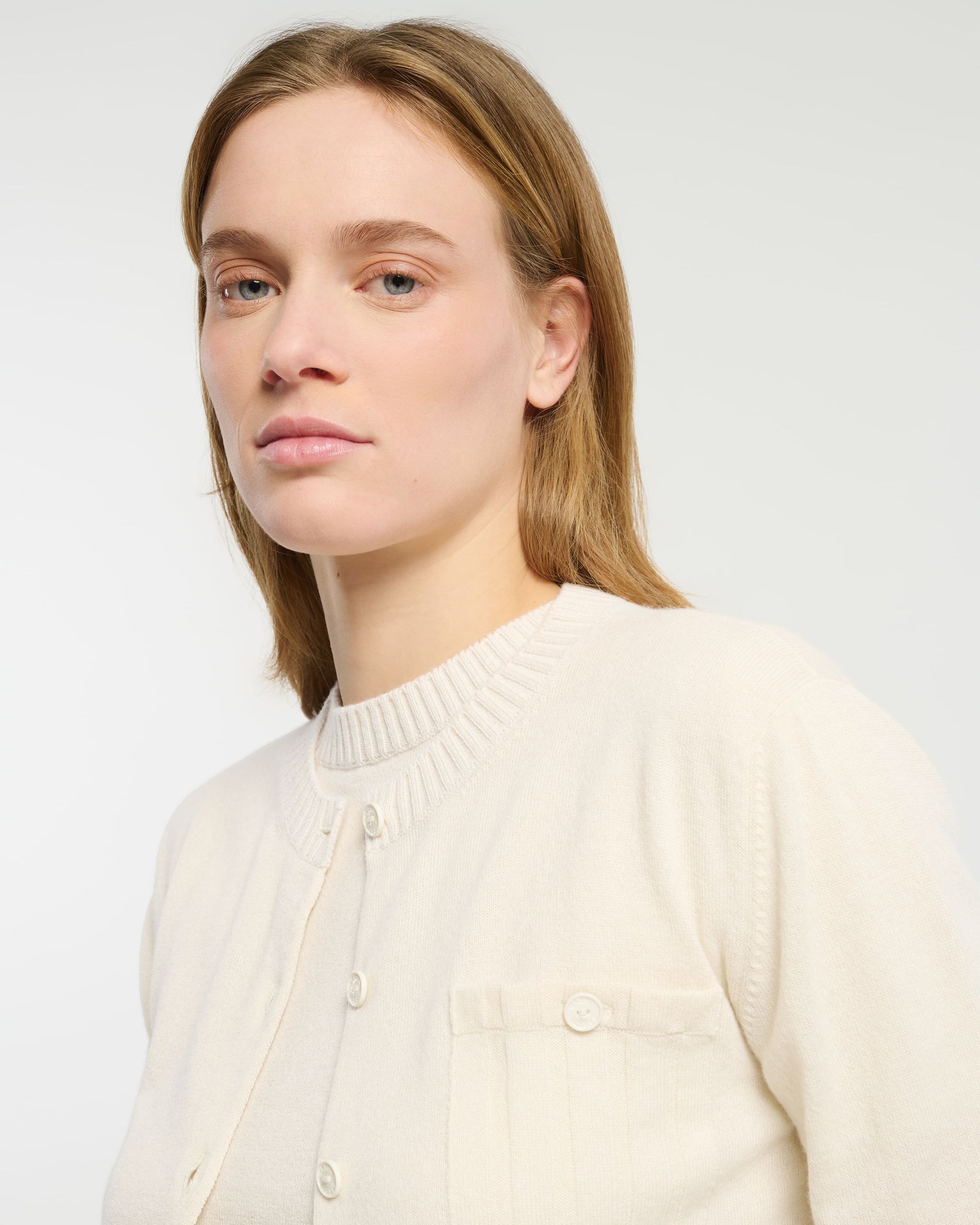 Cardigan léger en cachemire et coton à détails côtelés | Barrie - Barrie