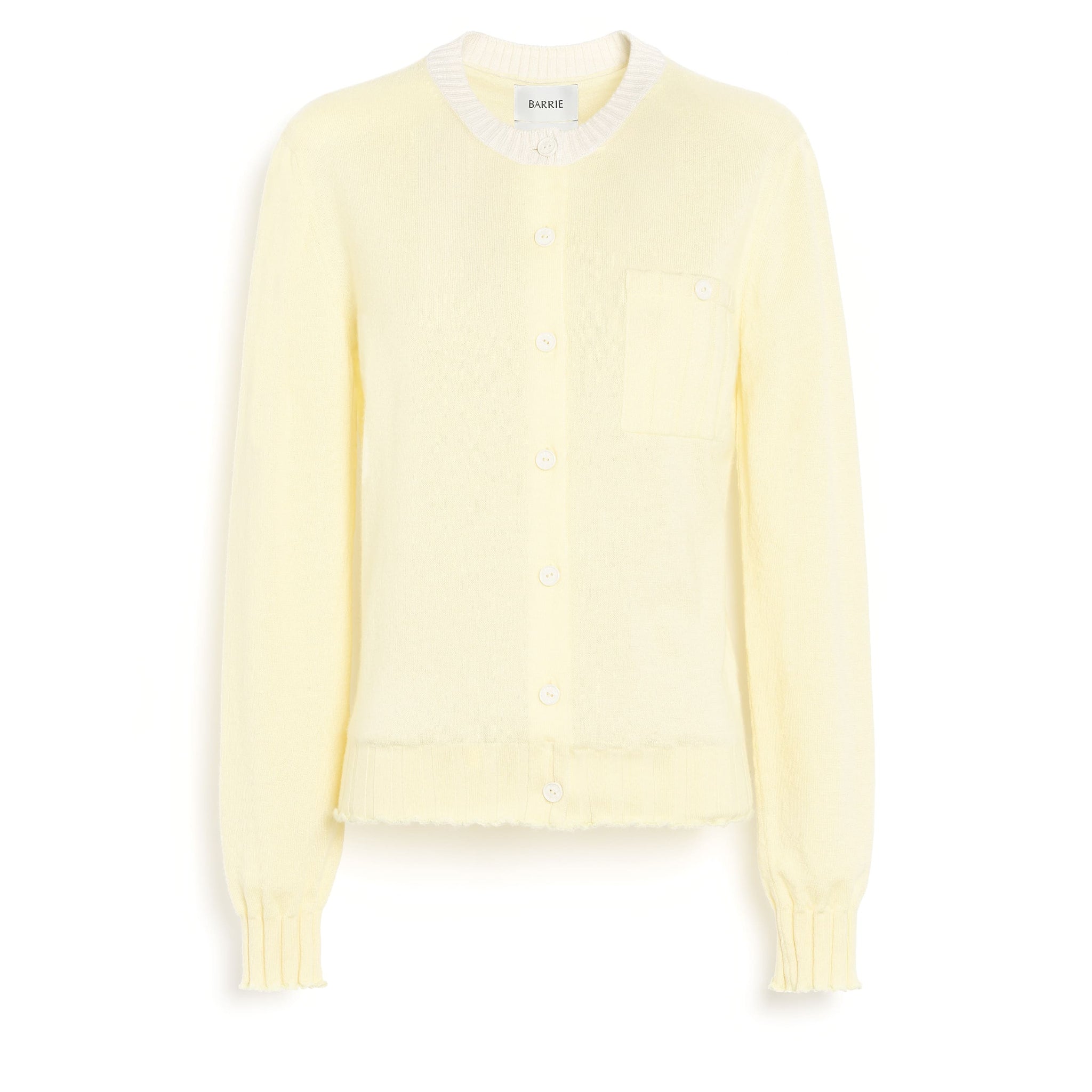 Cardigan léger en cachemire et coton à détails côtelés | Barrie - Barrie
