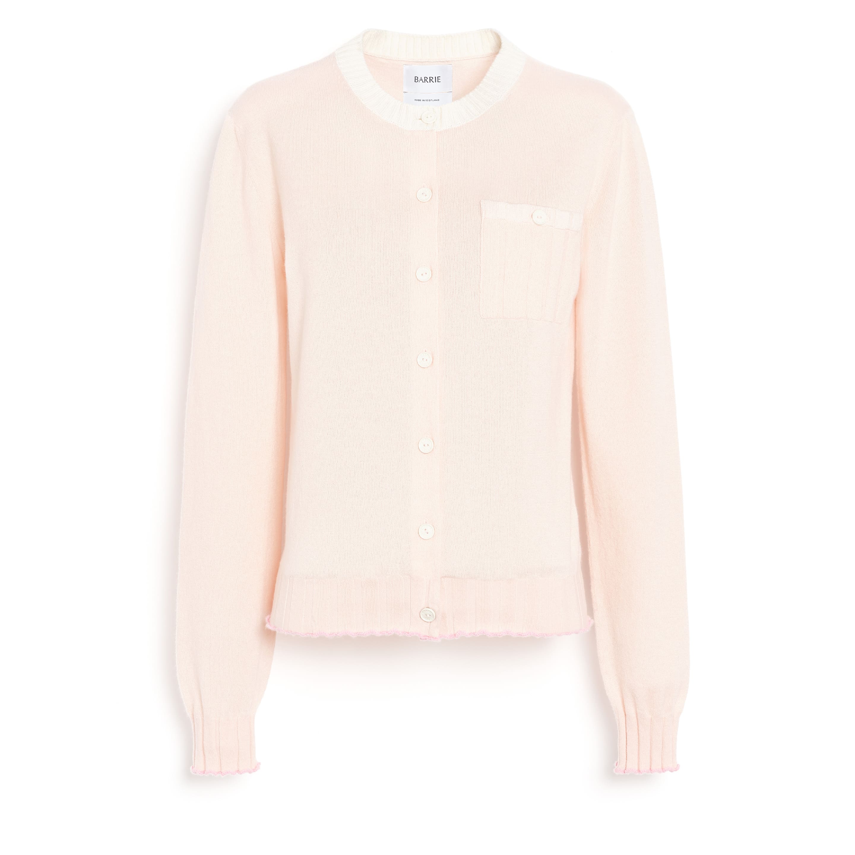 Lightweight cashmere and cotton cardigan with ribbed detailing