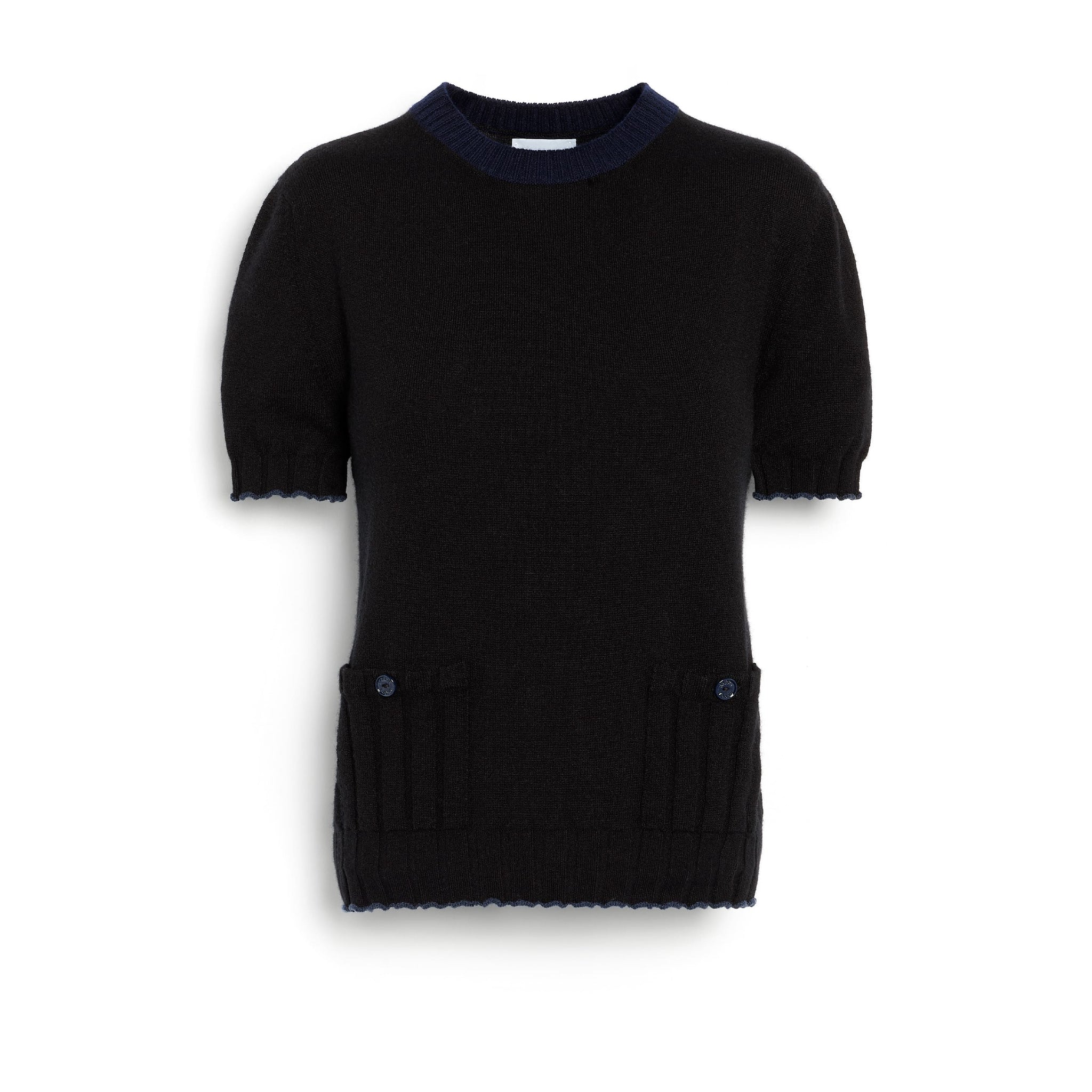 Top léger en cachemire et coton à détails côtelés | Barrie - Barrie