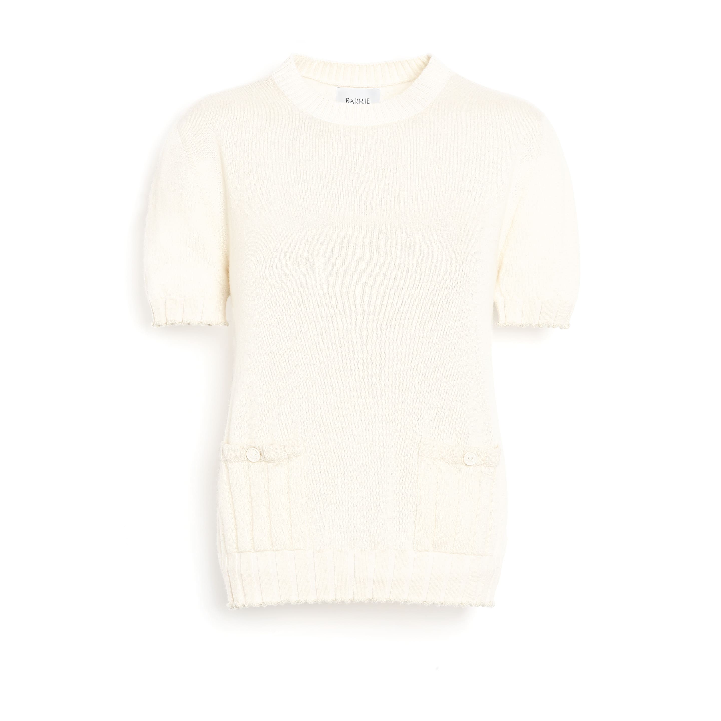 Top léger en cachemire et coton à détails côtelés