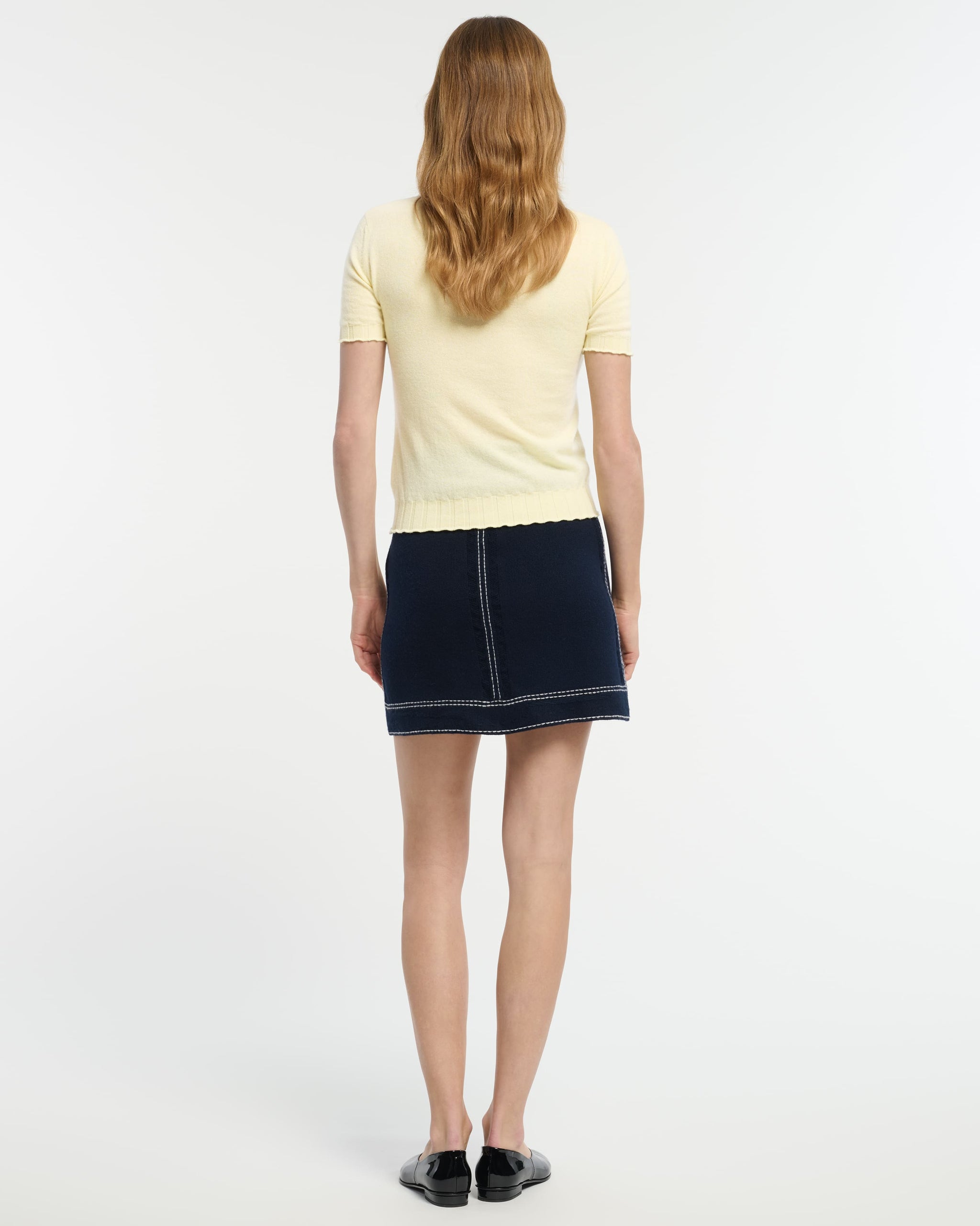 Top léger en cachemire et coton à détails côtelés | Barrie - Barrie