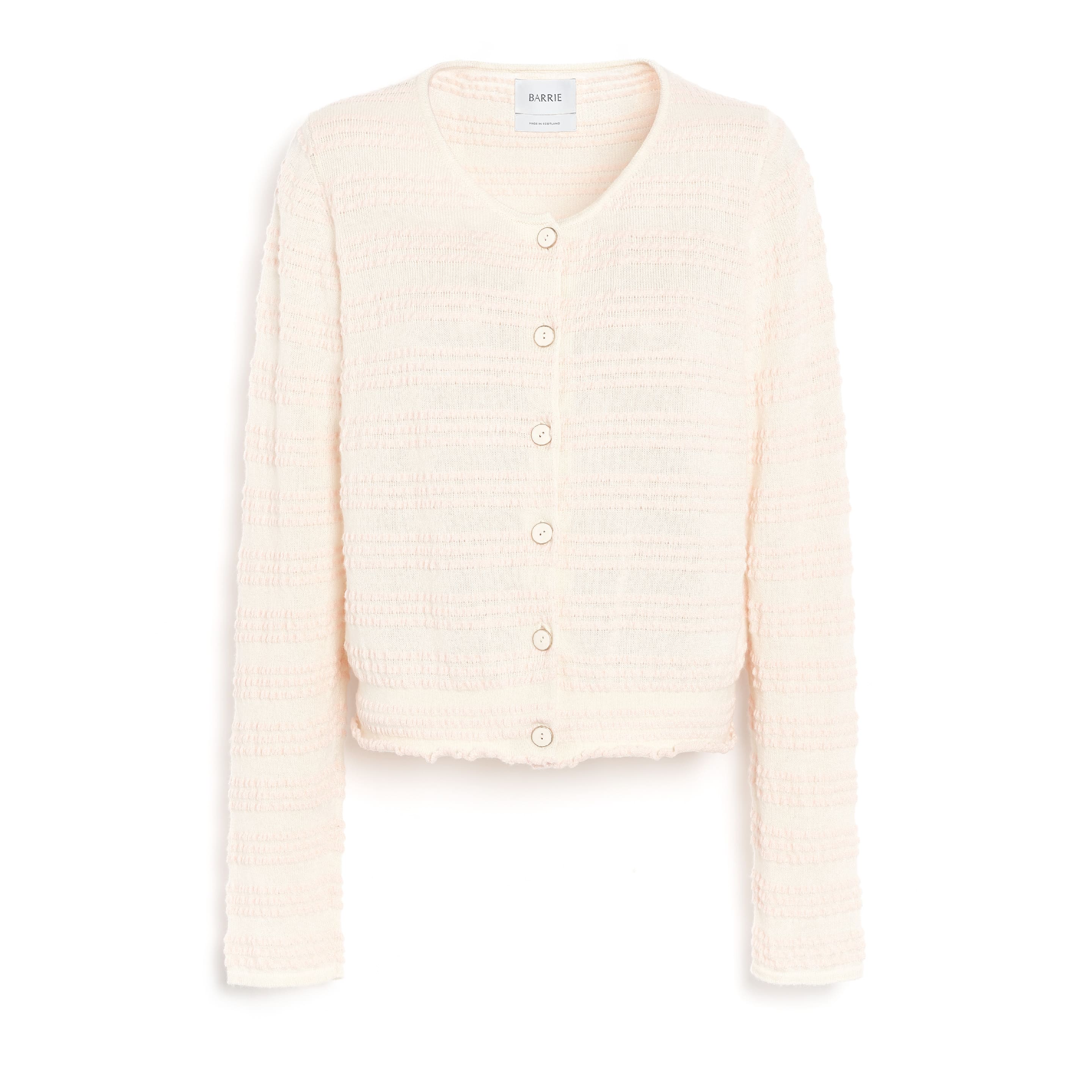 Cardigan rayé en maille gaufrée