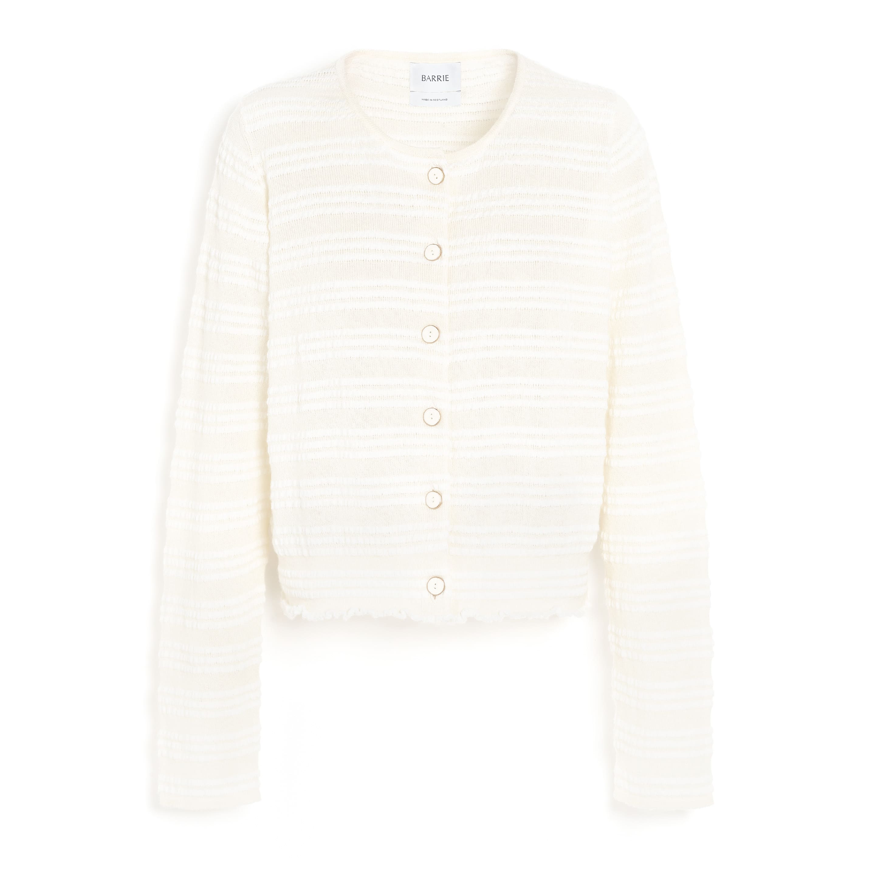 Cardigan rayé en maille gaufrée