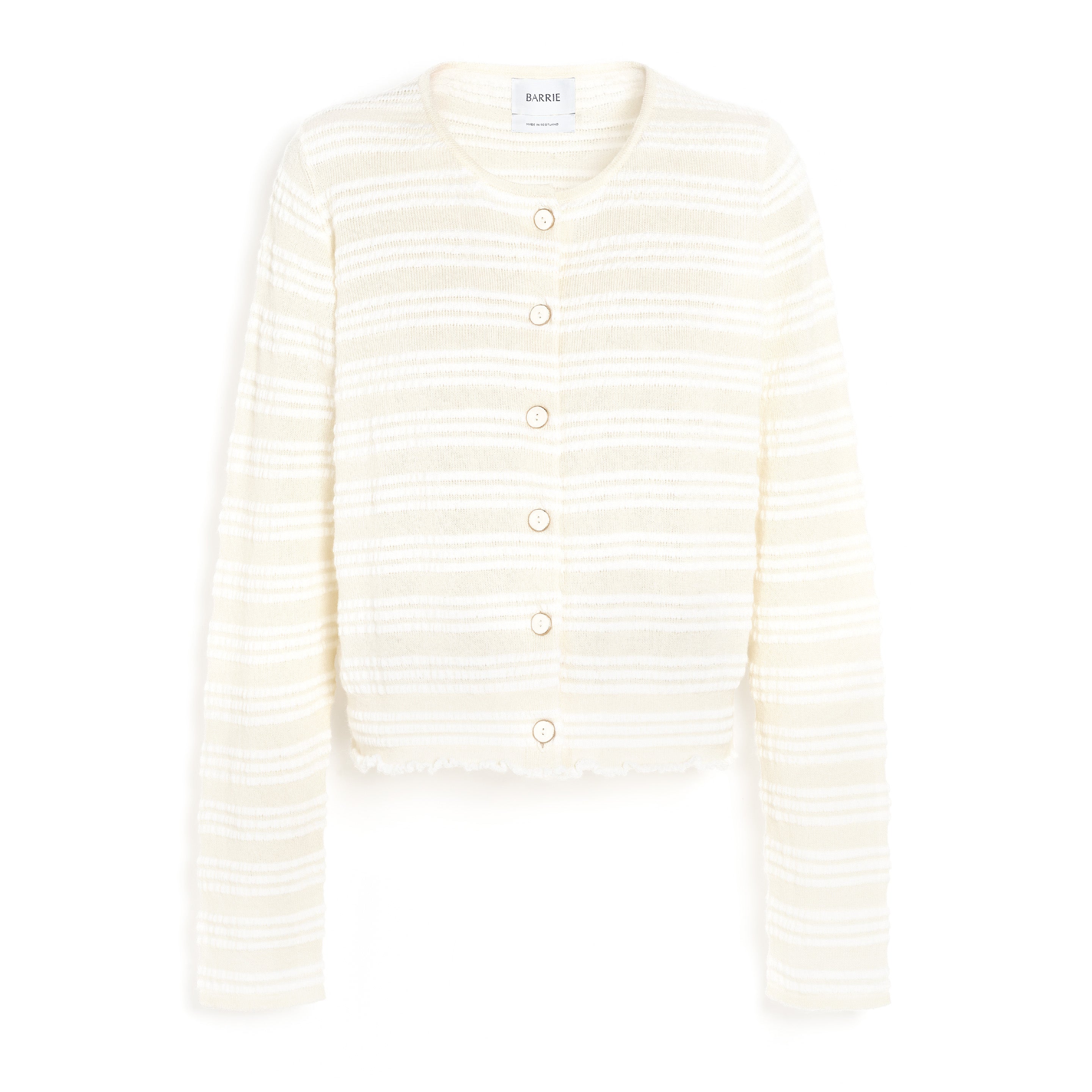 Cardigan rayé en maille gaufrée