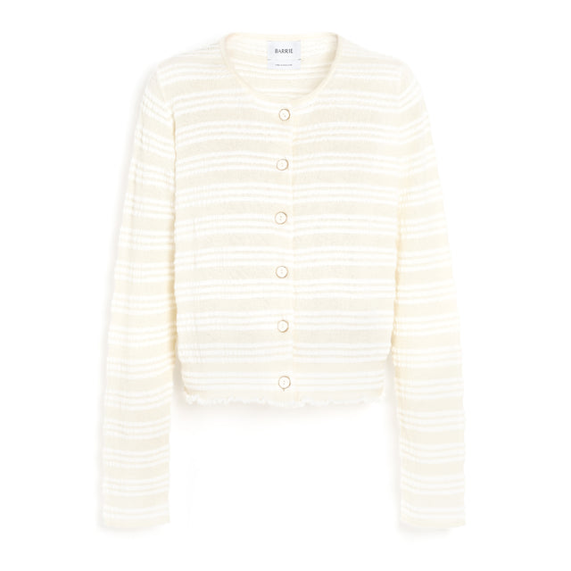 Cardigan rayé en maille gaufrée | Barrie - Barrie