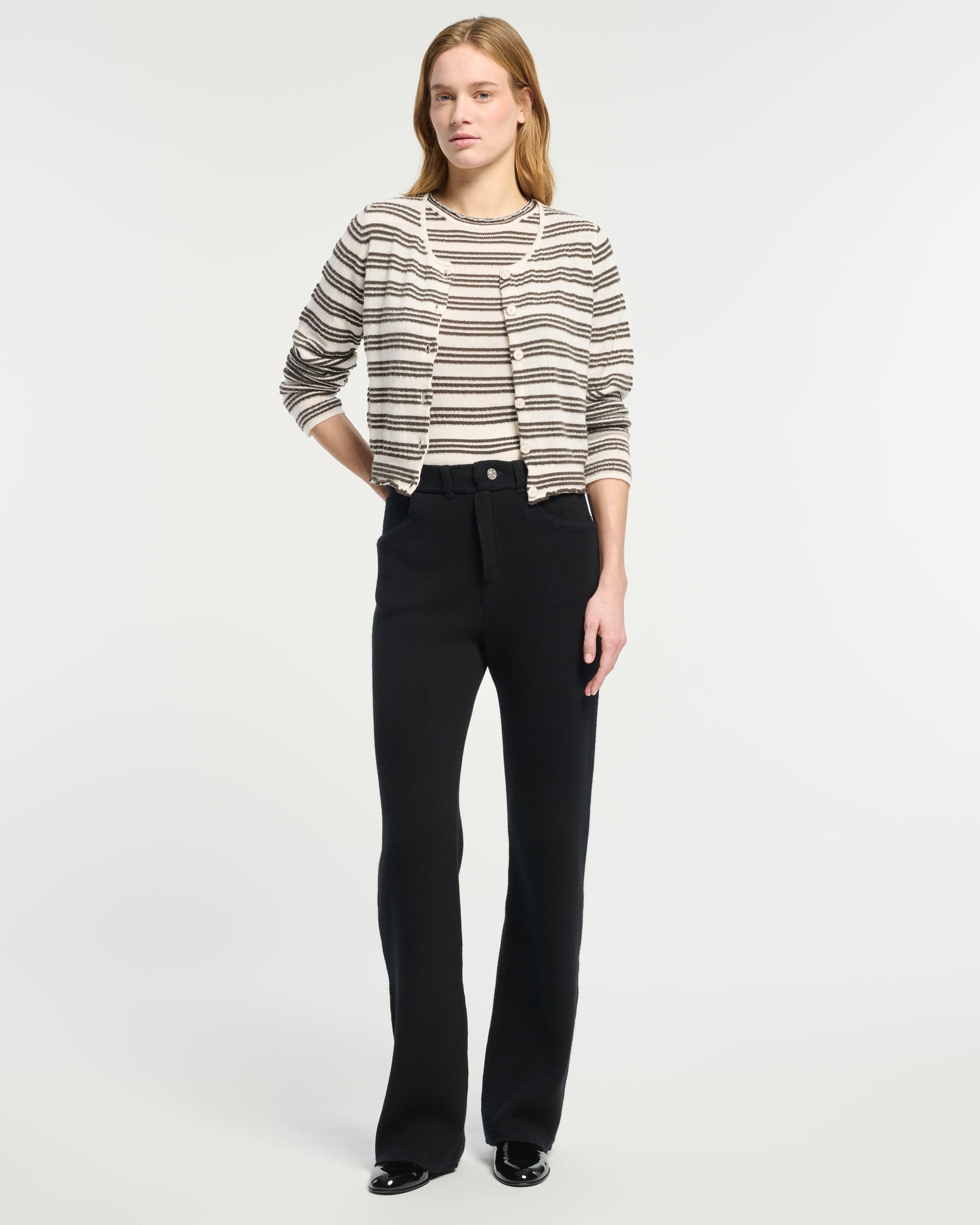 Cardigan rayé en maille gaufrée | Barrie - Barrie