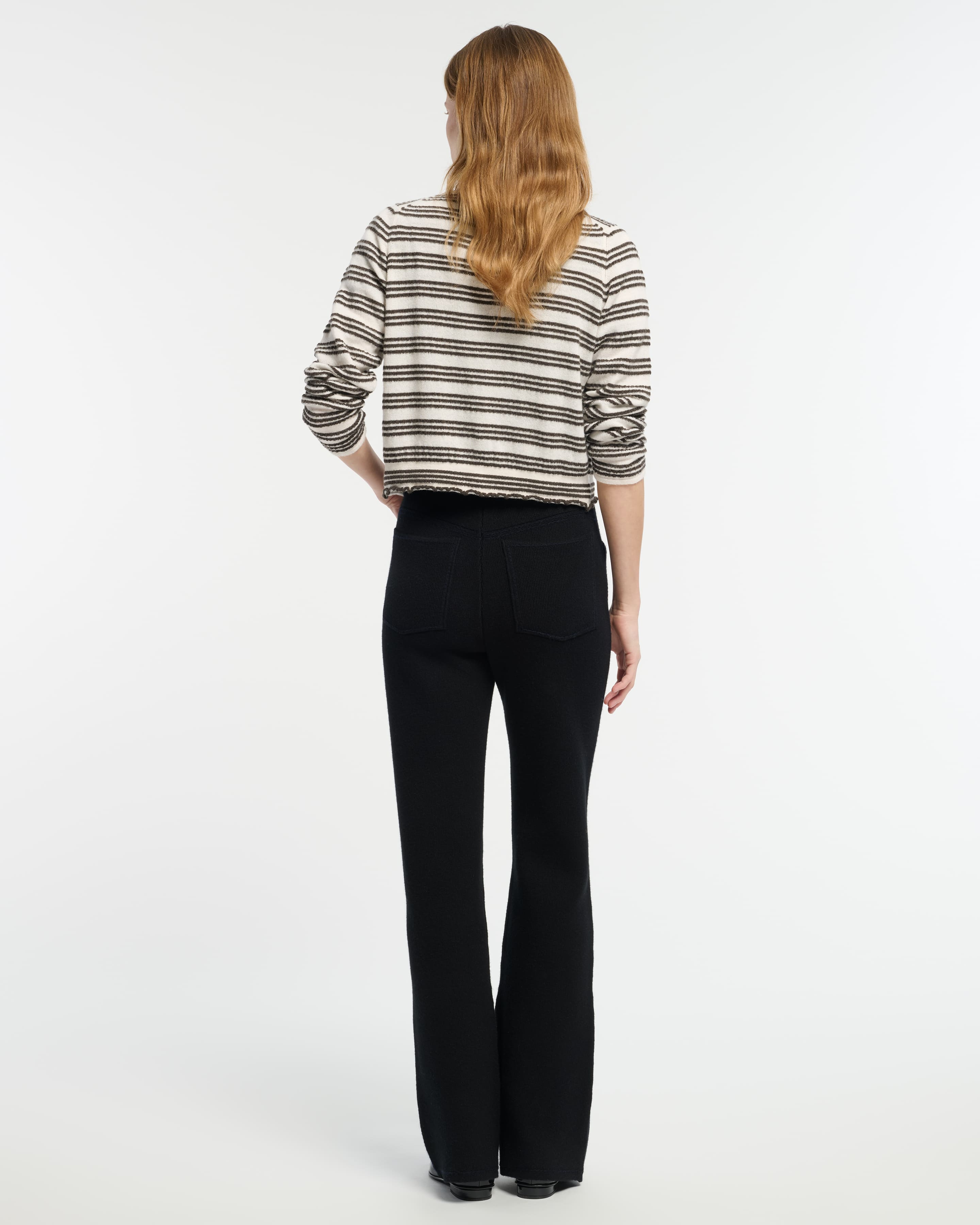 Striped cardigan in embossed knit – Barrie