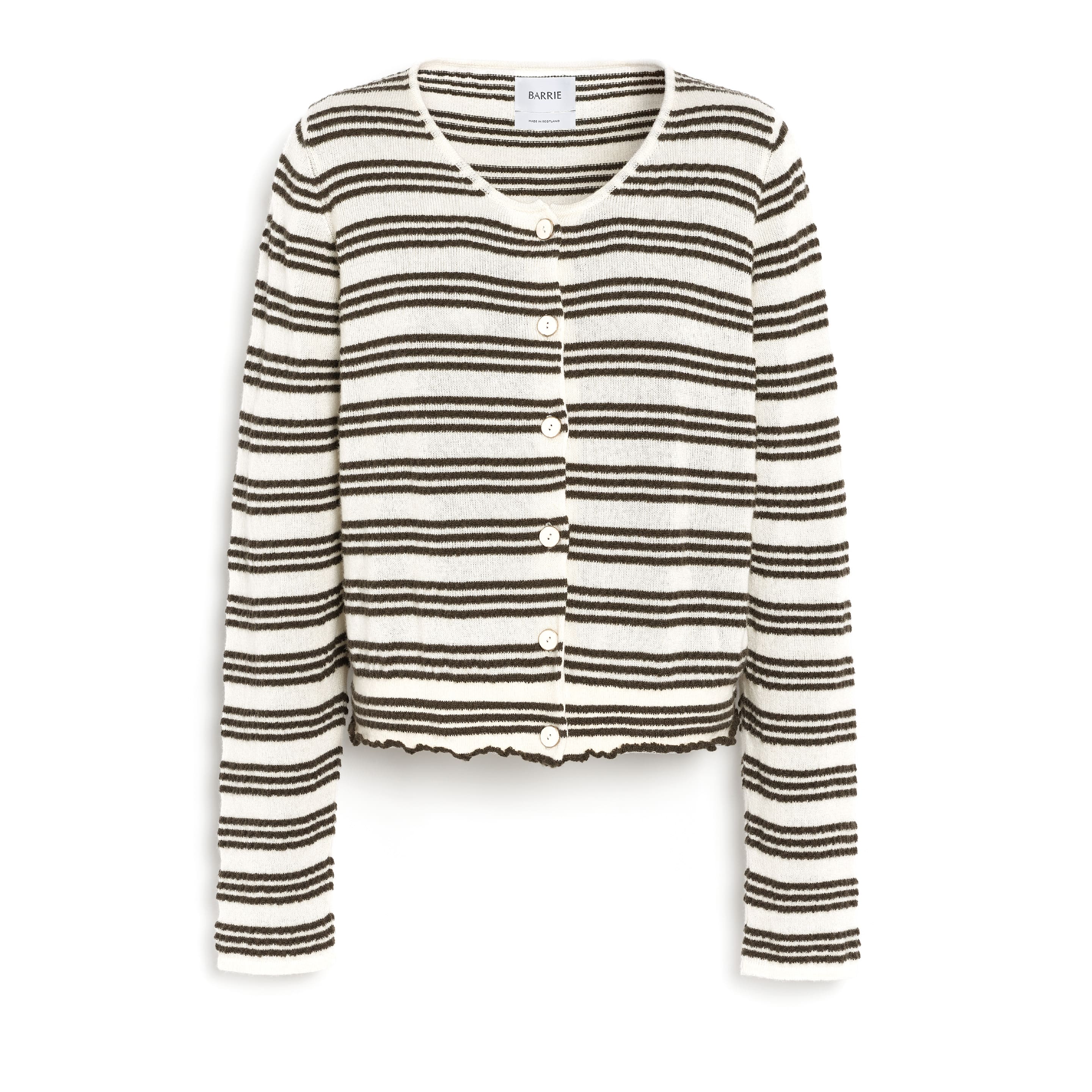 Cardigan rayé en maille gaufrée