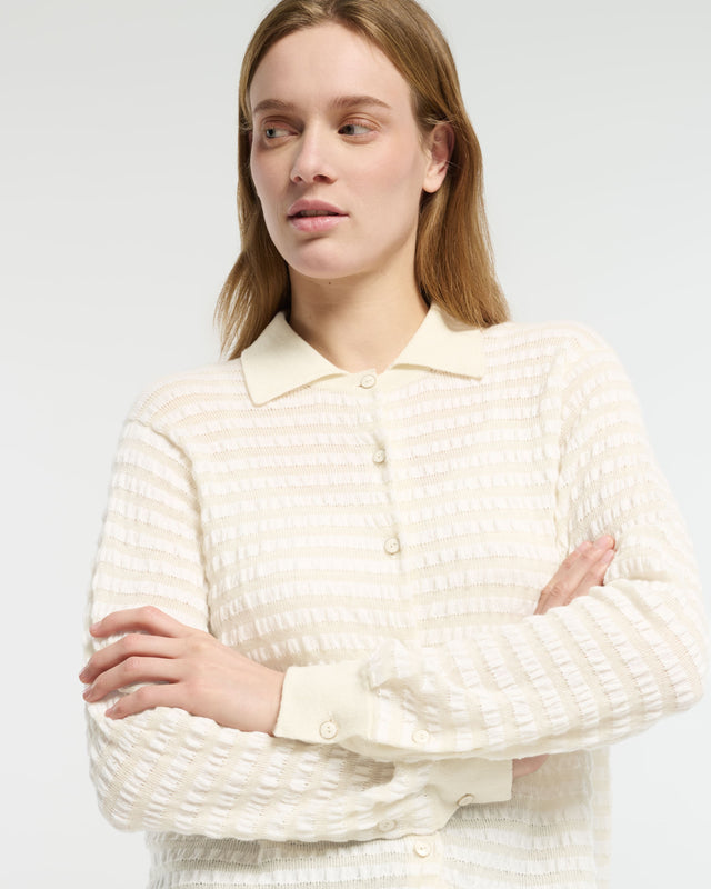 Shirt in embossed knit | Barrie - Barrie