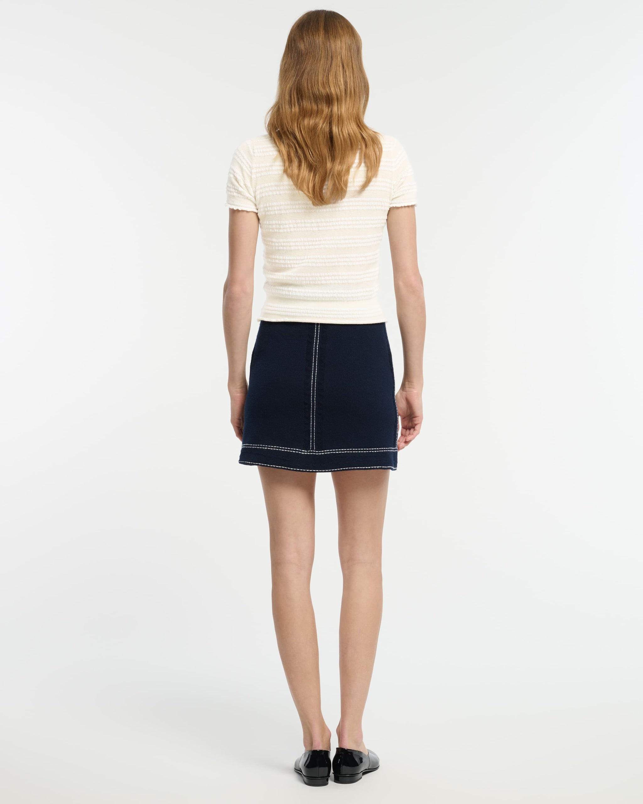 Striped top in embossed knit | Barrie - Barrie