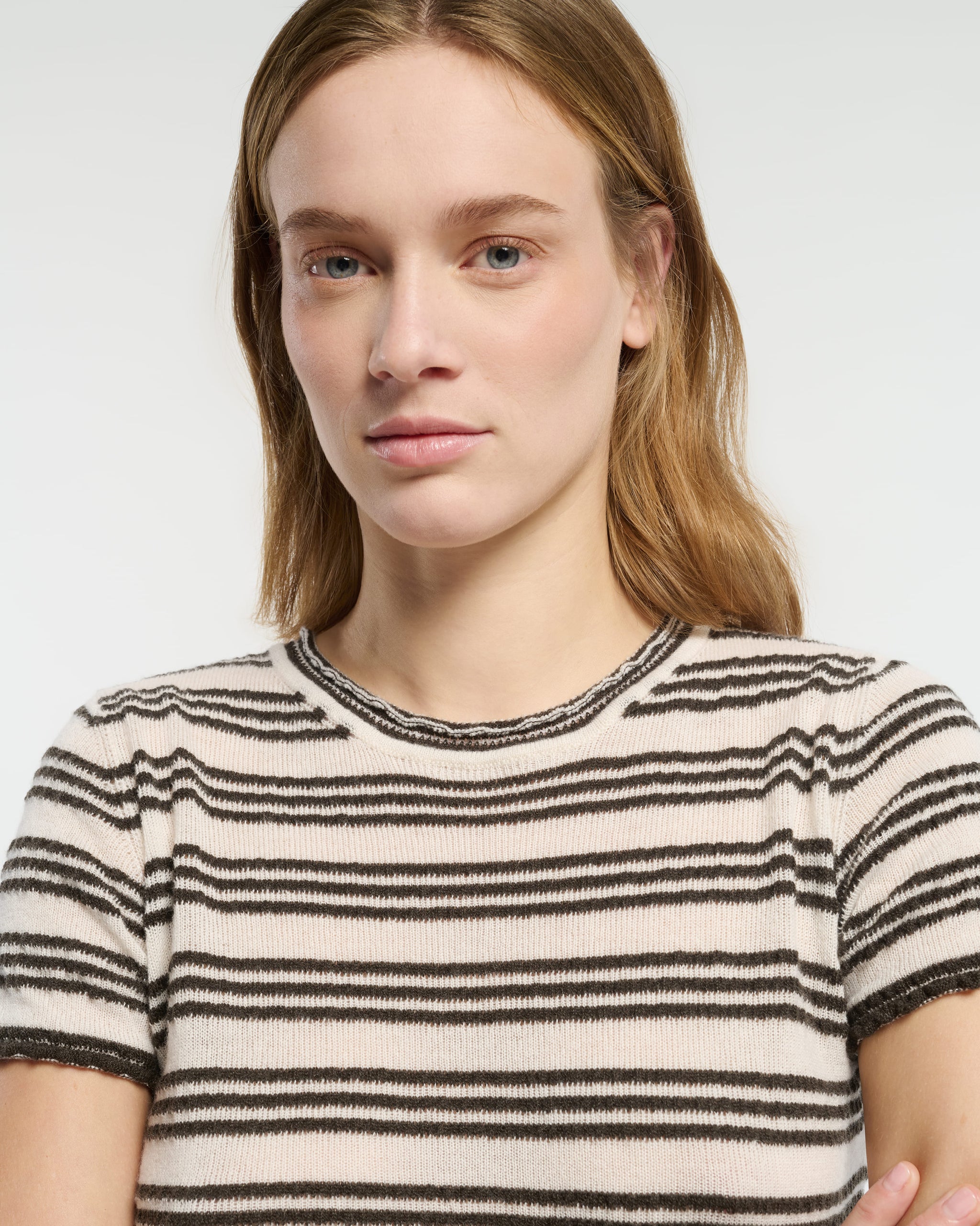 Striped top in embossed knit | Barrie - Barrie