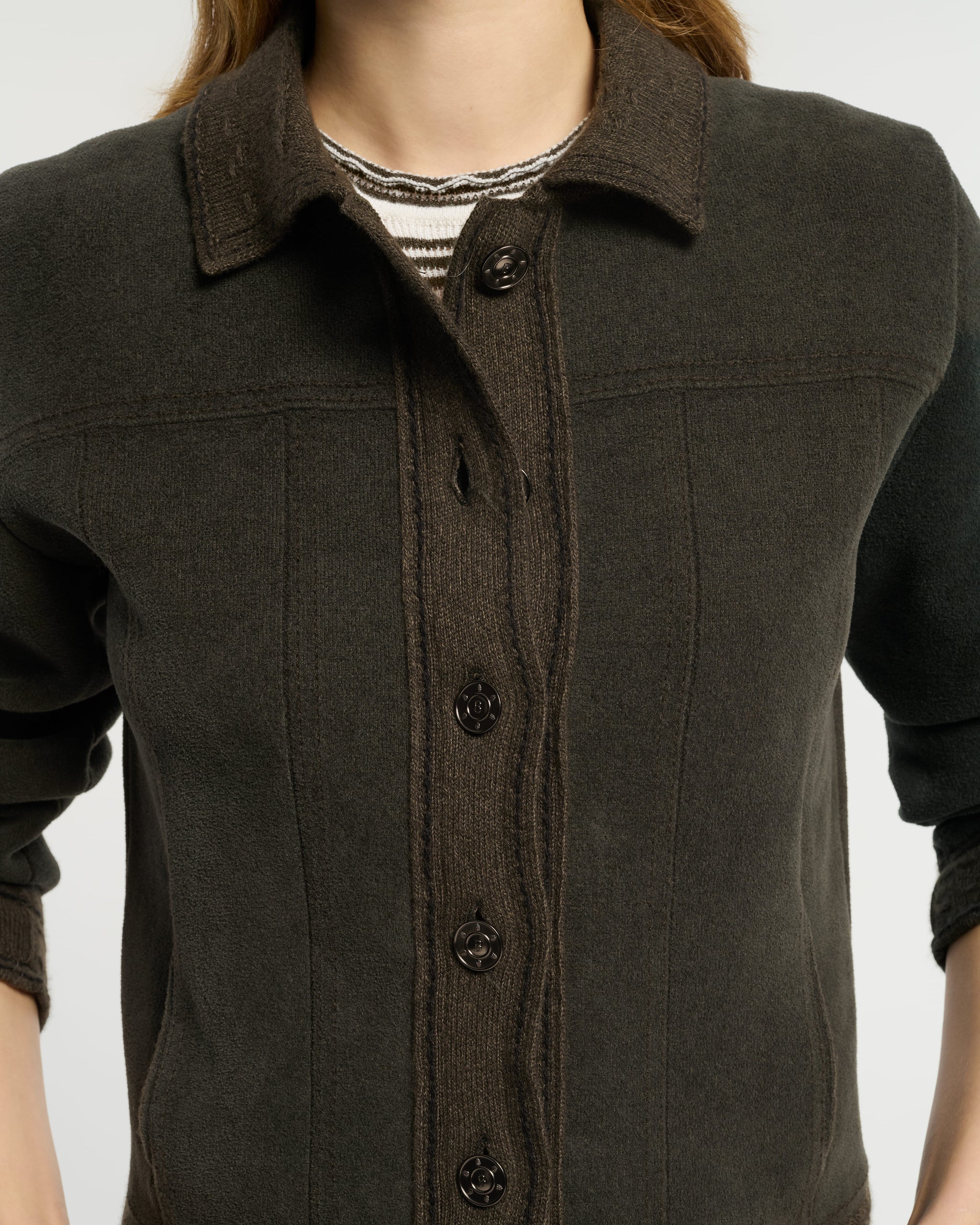 Veste Denim effet suède en cachemire et coton | Barrie - Barrie