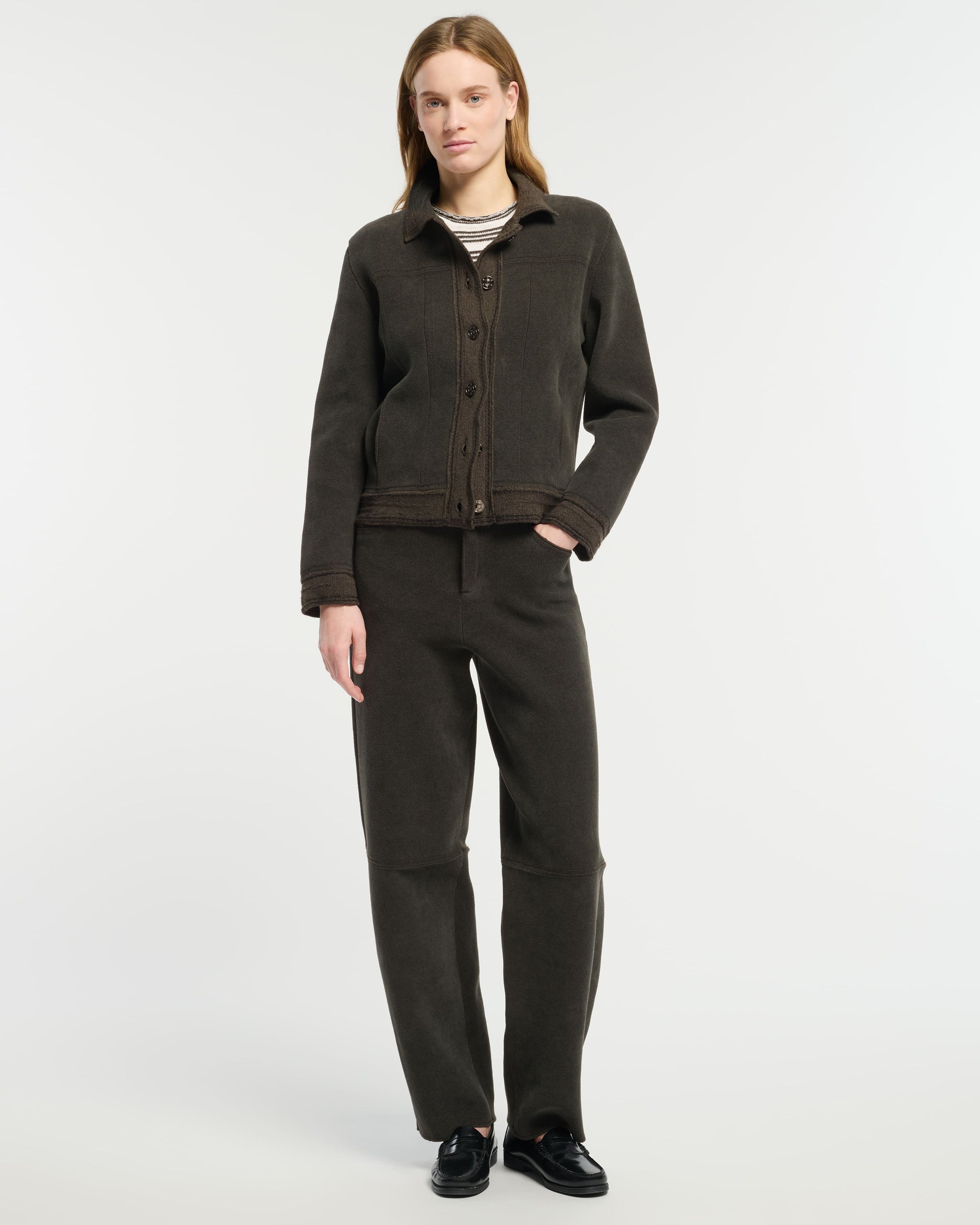 Veste Denim effet suède en cachemire et coton | Barrie - Barrie