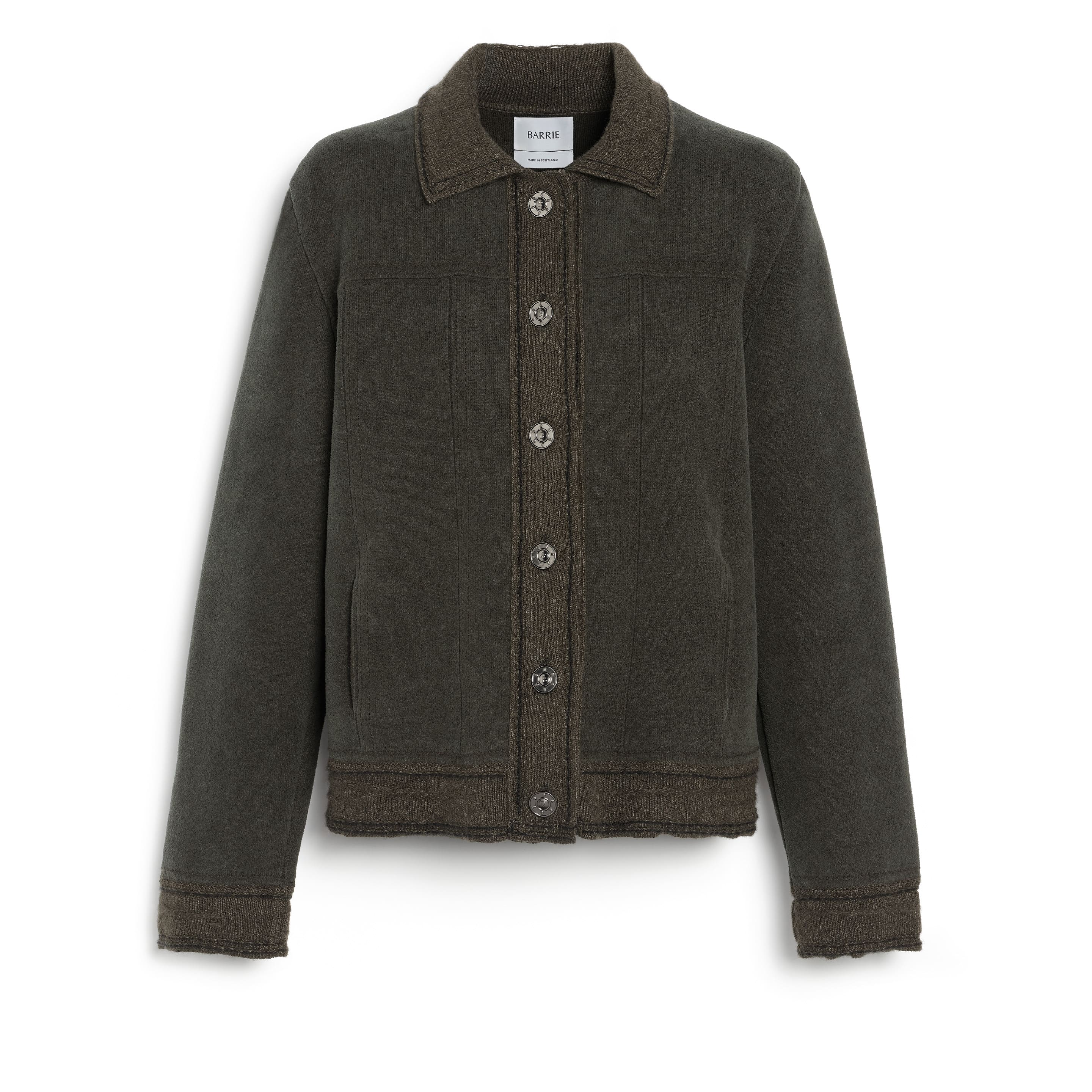 Suede-effect Denim jacket in cashmere and cotton
