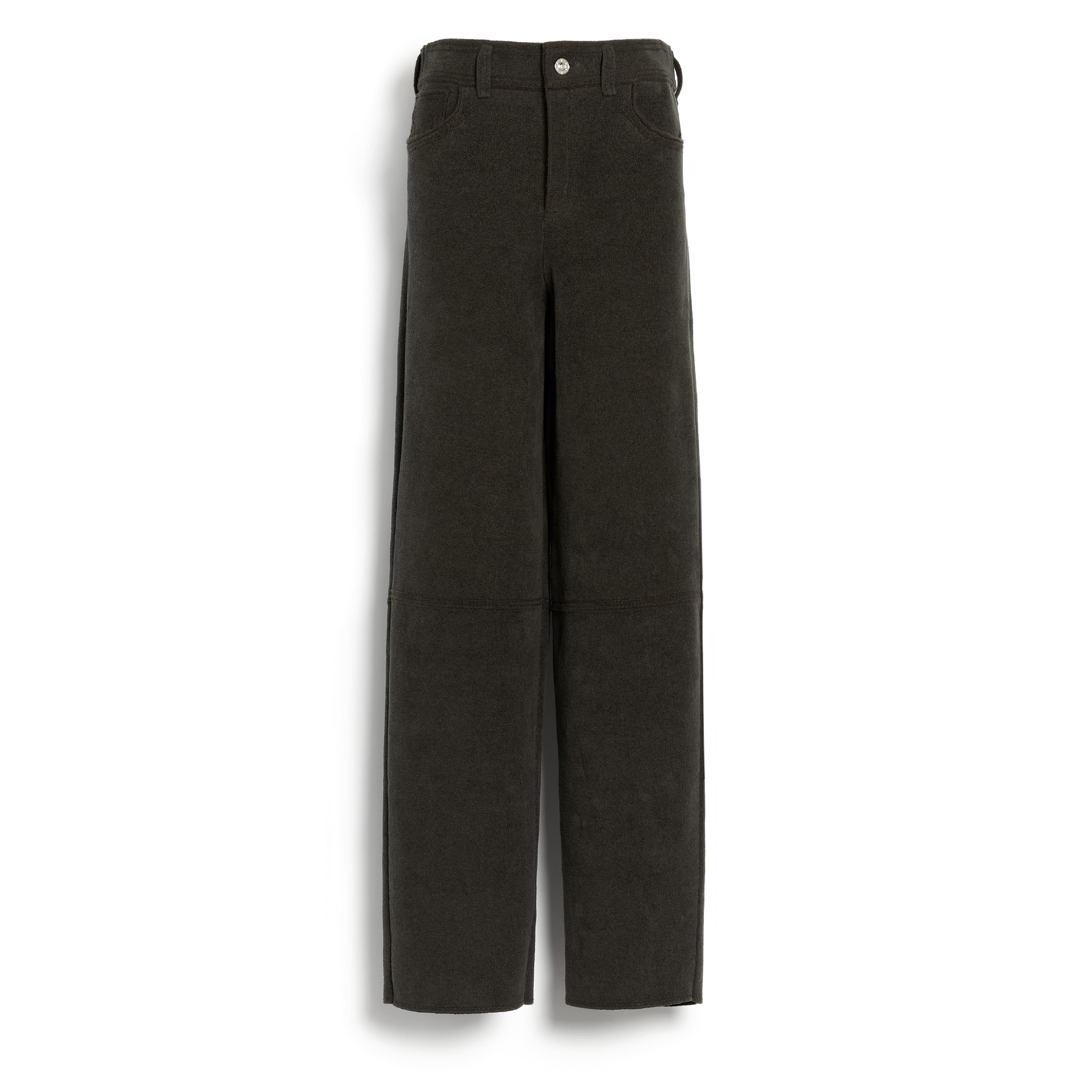 Suede-effect trousers