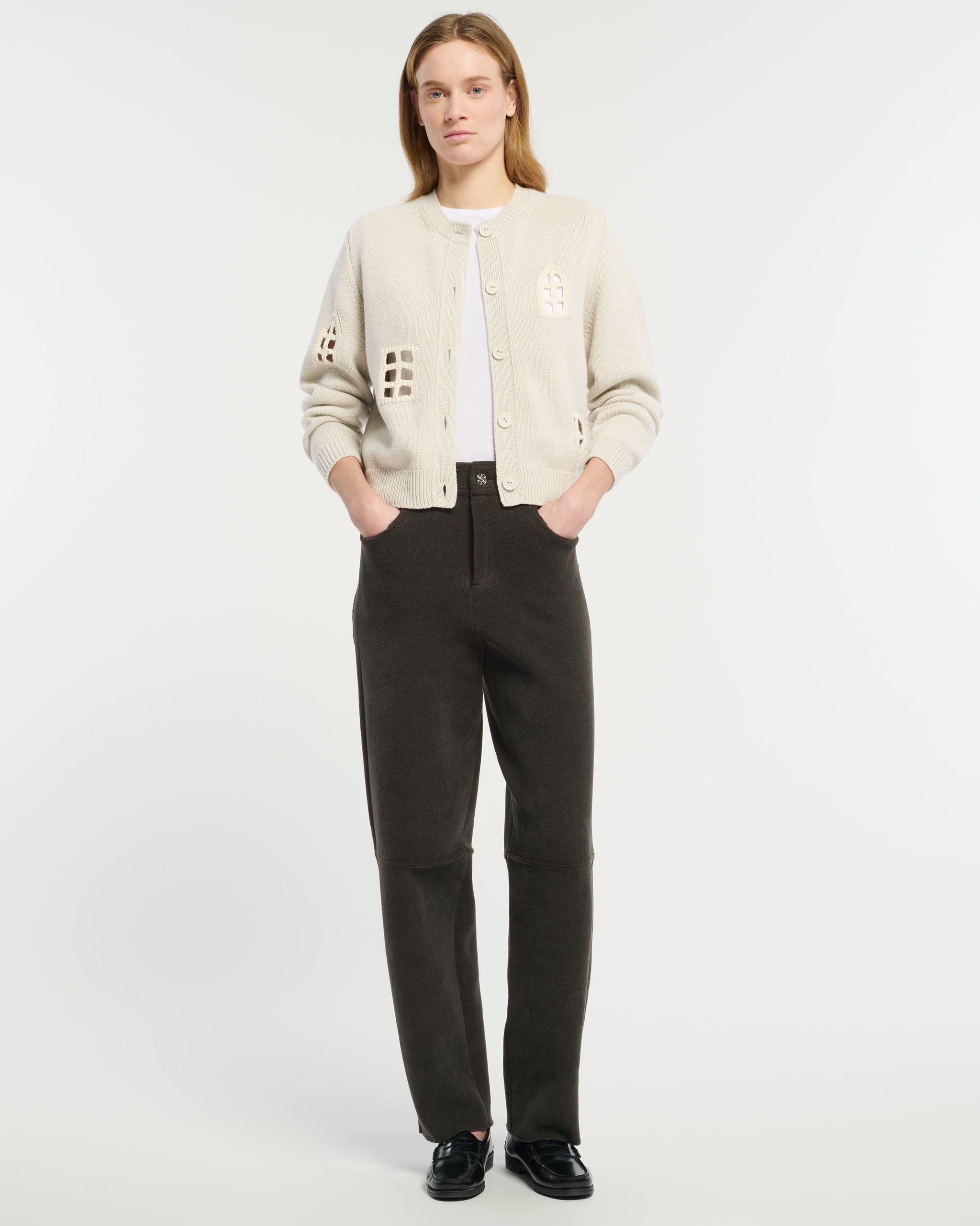 Cardigan en cachemire et coton à motif ajouré | Barrie - Barrie