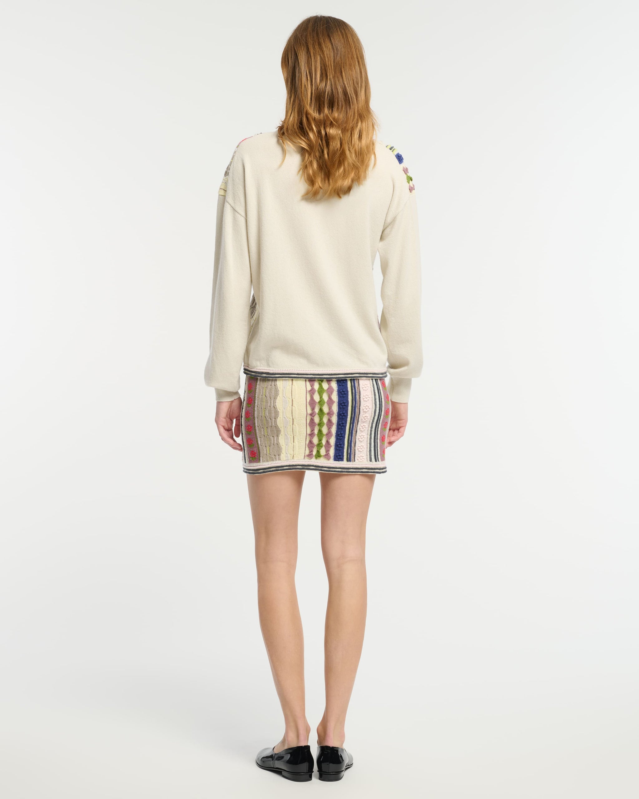 Cardigan en cachemire à motif rayé en relief | Barrie - Barrie