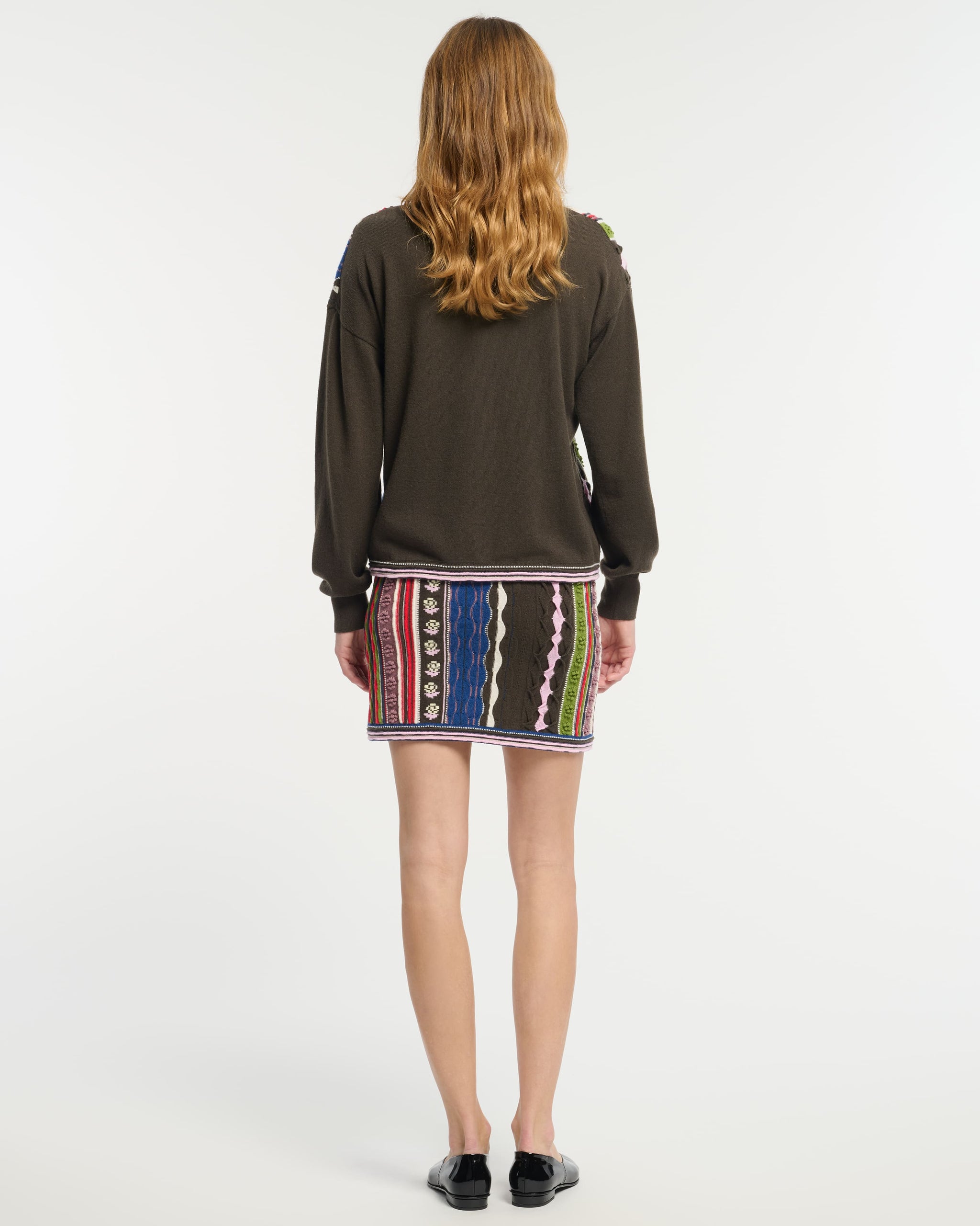 Cardigan en cachemire à motif rayé en relief | Barrie - Barrie