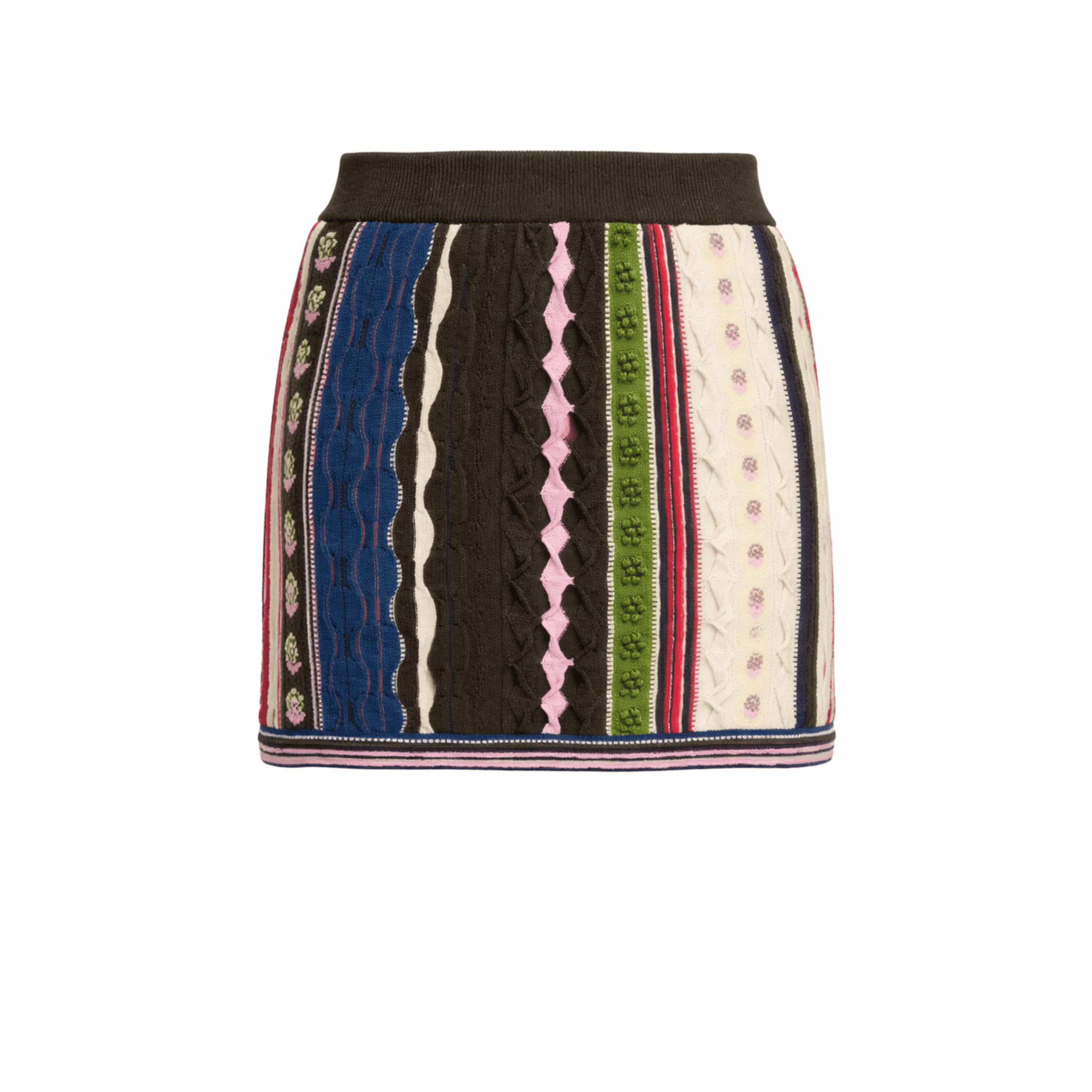 Jupe en cachemire à motif rayé en relief | Barrie - Barrie