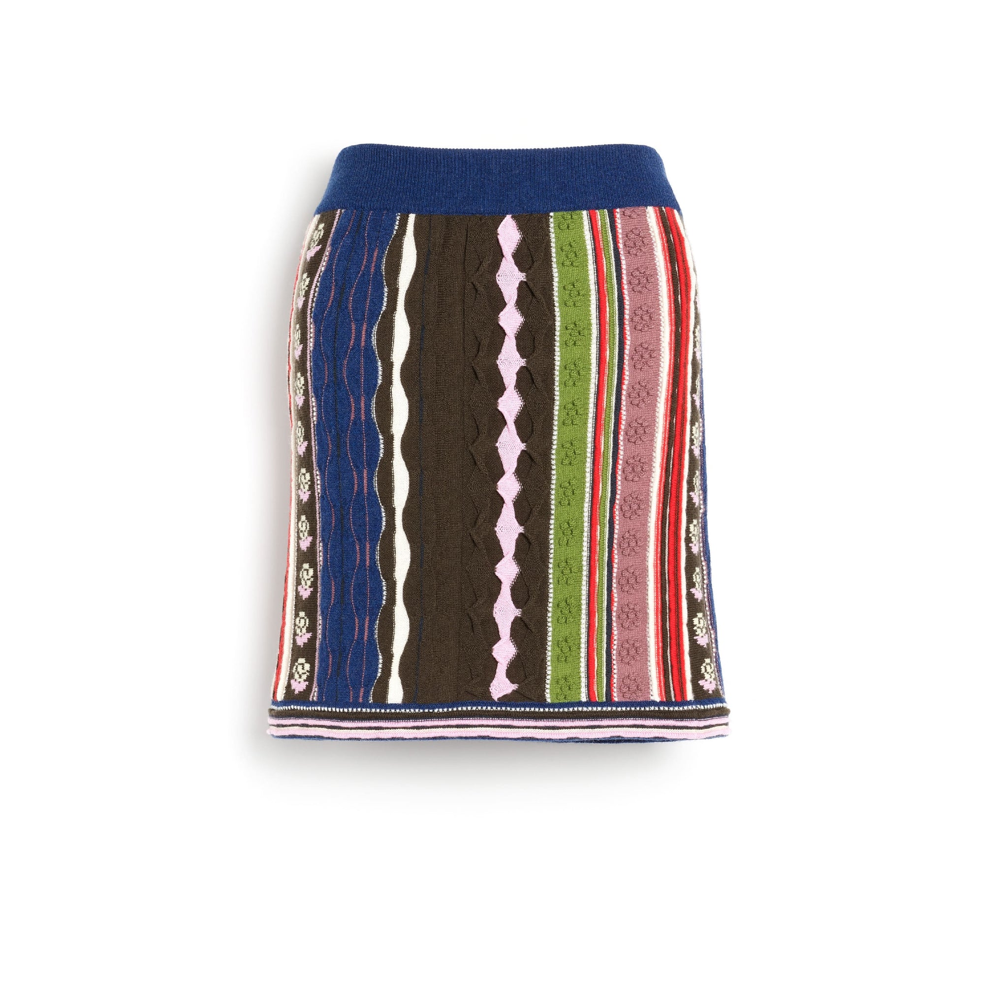 Cashmere skirt with raised stripe motif | Barrie - Barrie