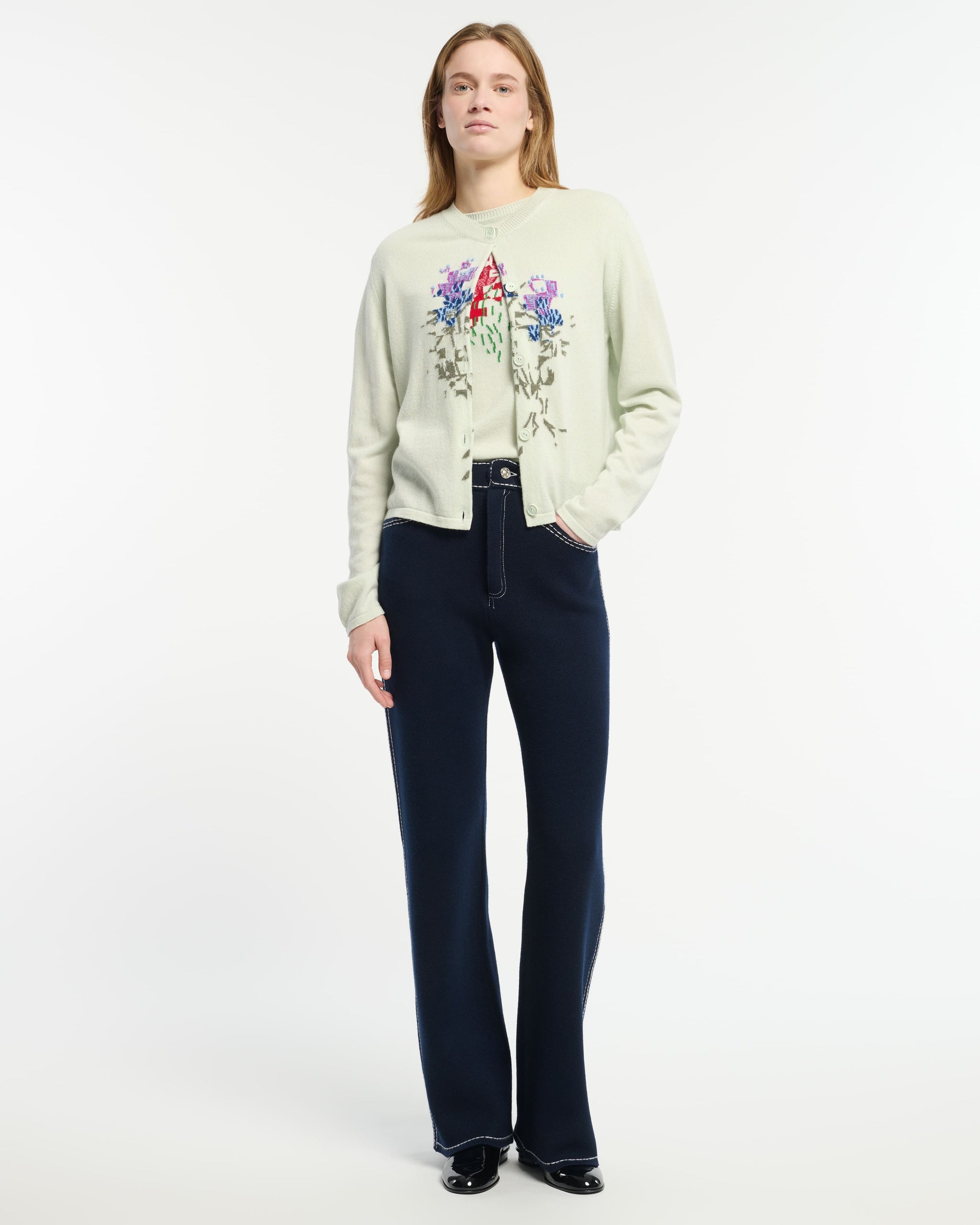 Cardigan en cachemire à motif fleuri | Barrie - Barrie