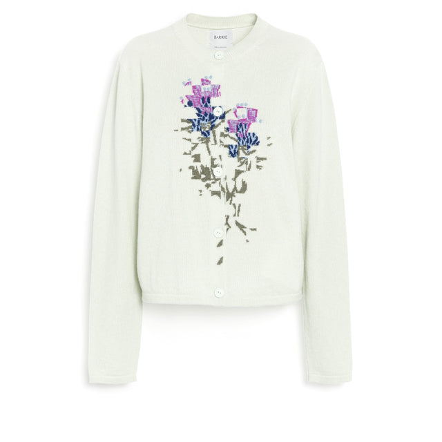 Cashmere cardigan with floral motif | Barrie - Barrie