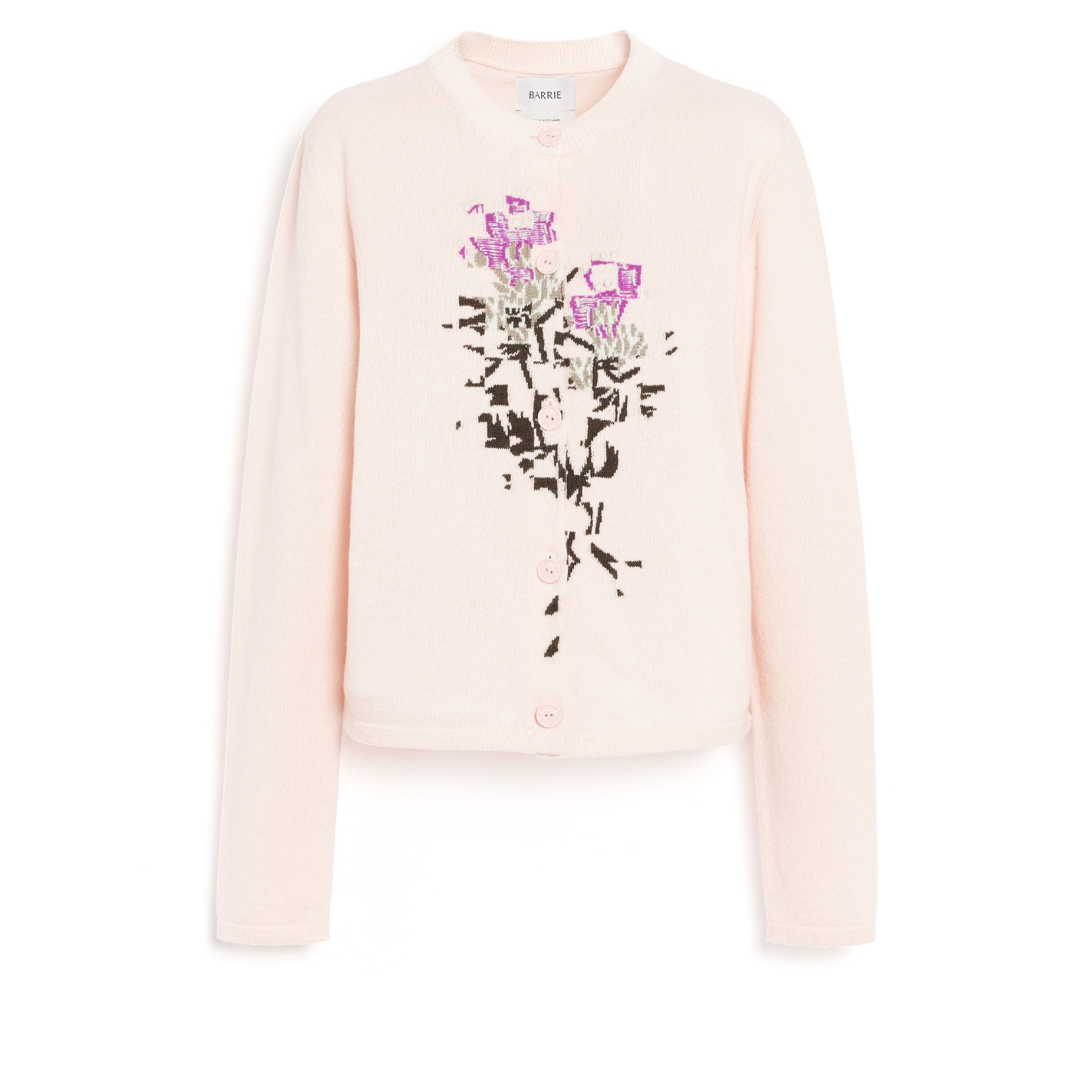 Cardigan en cachemire à motif fleuri