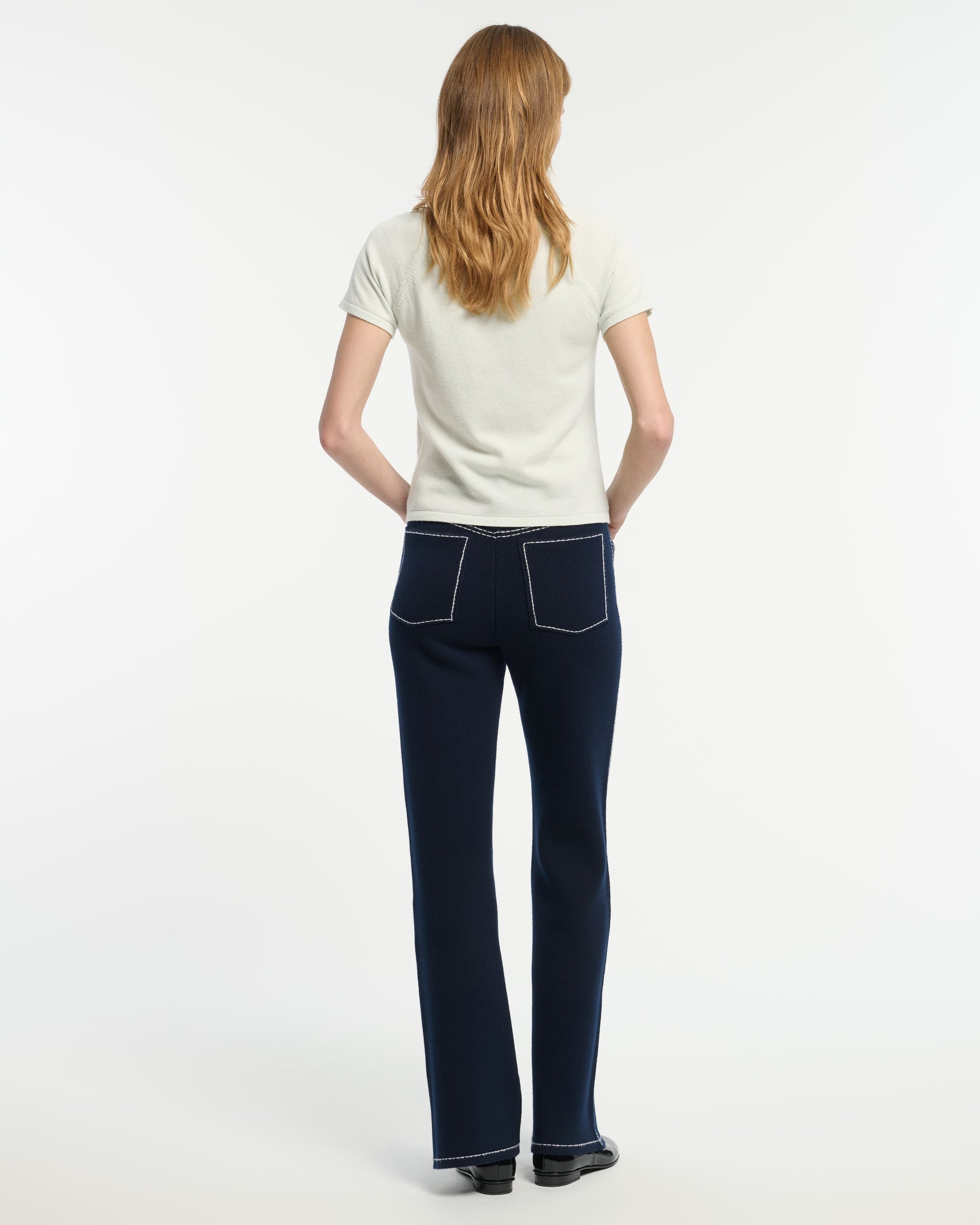 Cashmere top with floral motif | Barrie - Barrie