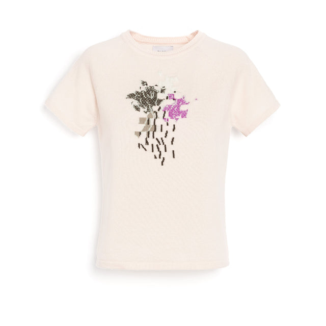 Cashmere top with floral motif | Barrie - Barrie