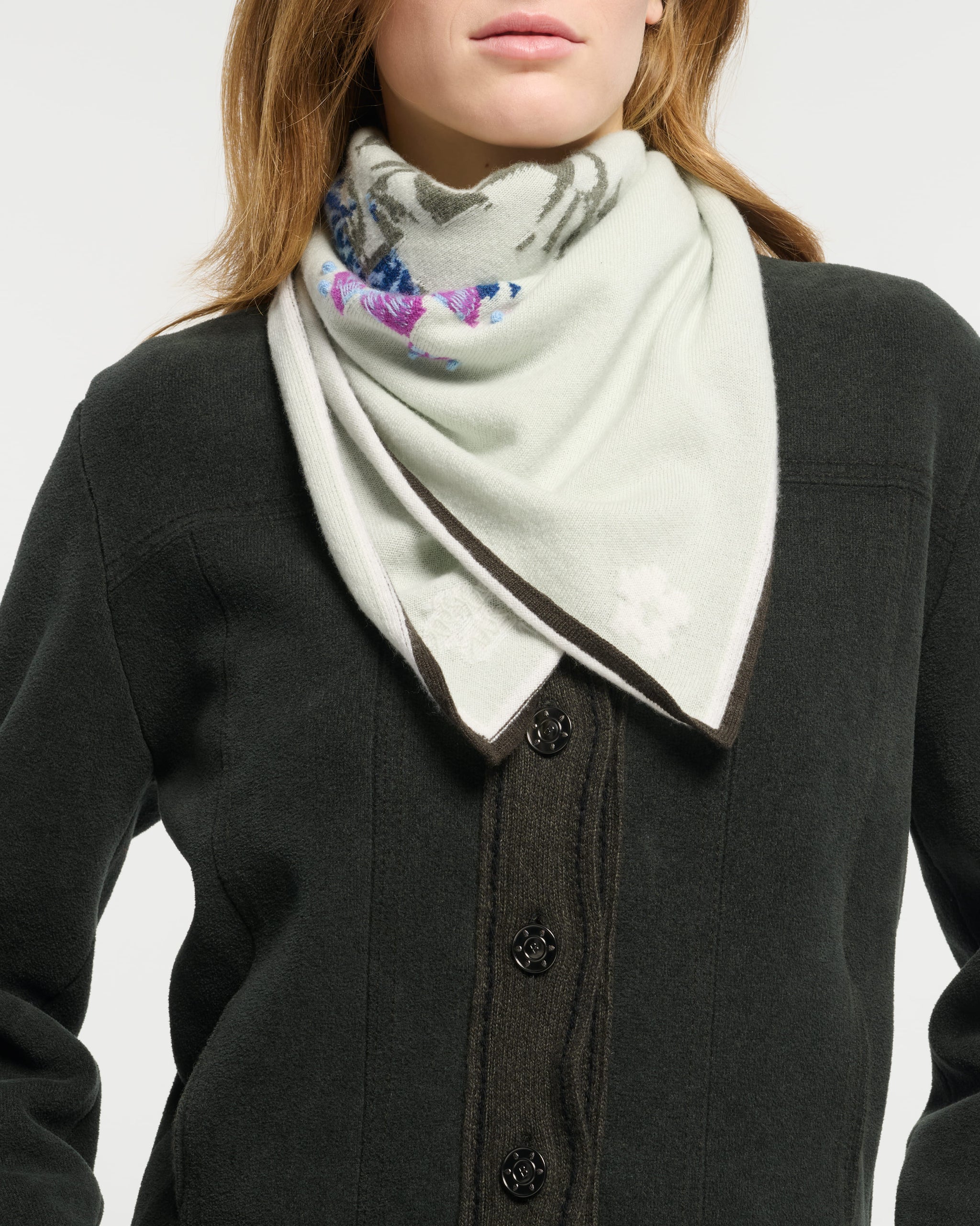 Foulard en cachemire à motif chardon | Barrie - Barrie