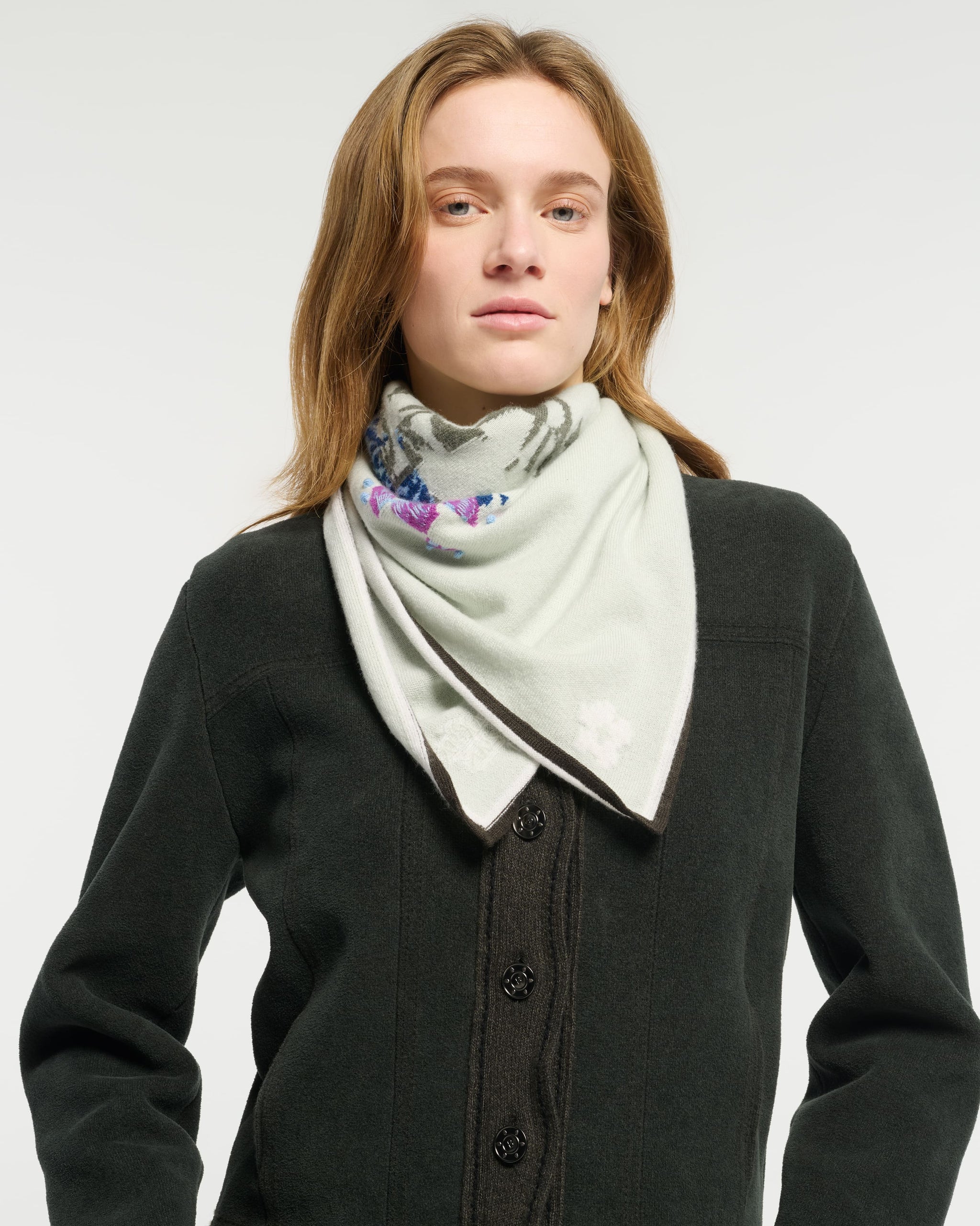 Foulard en cachemire à motif chardon | Barrie - Barrie