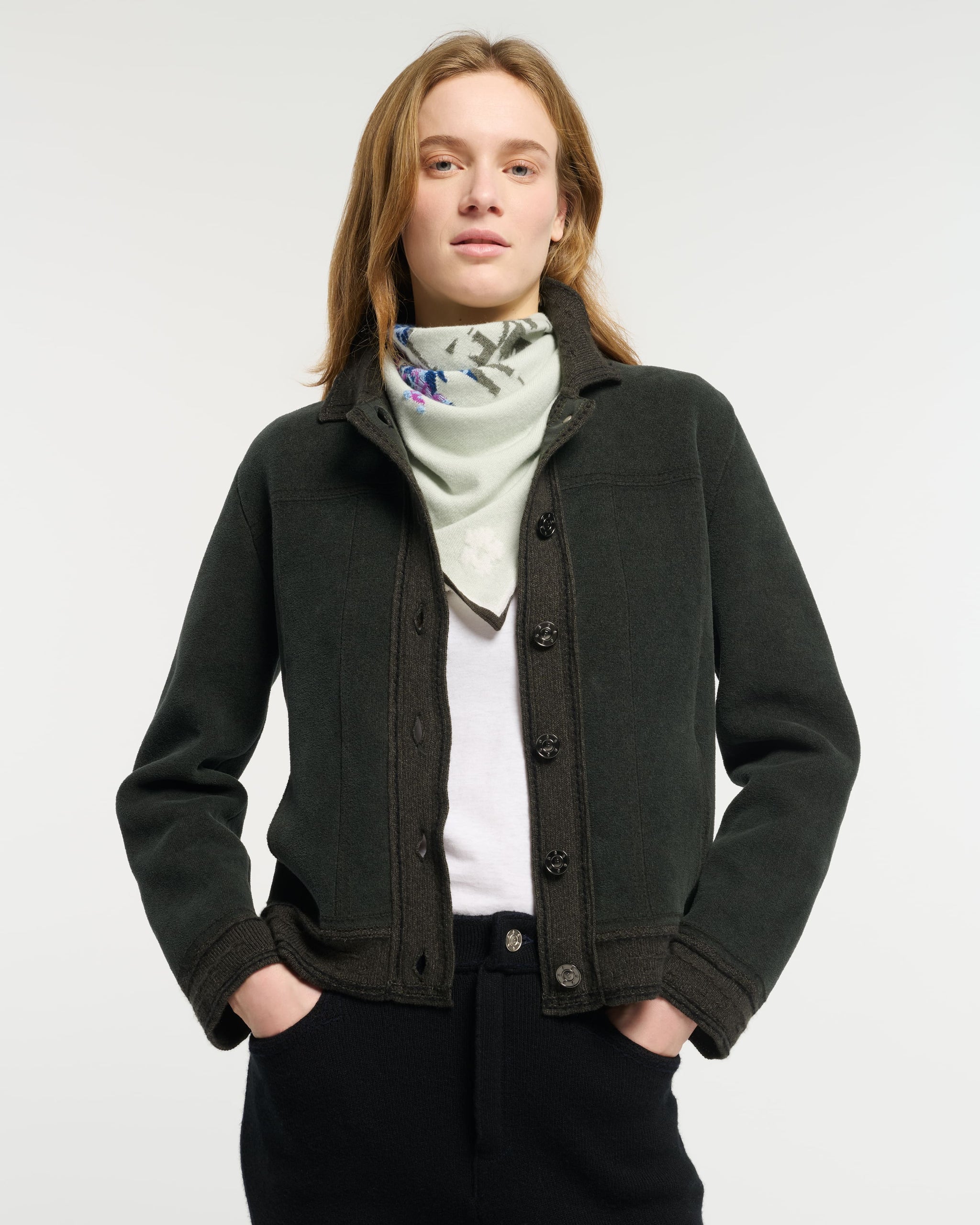 Foulard en cachemire à motif chardon | Barrie - Barrie