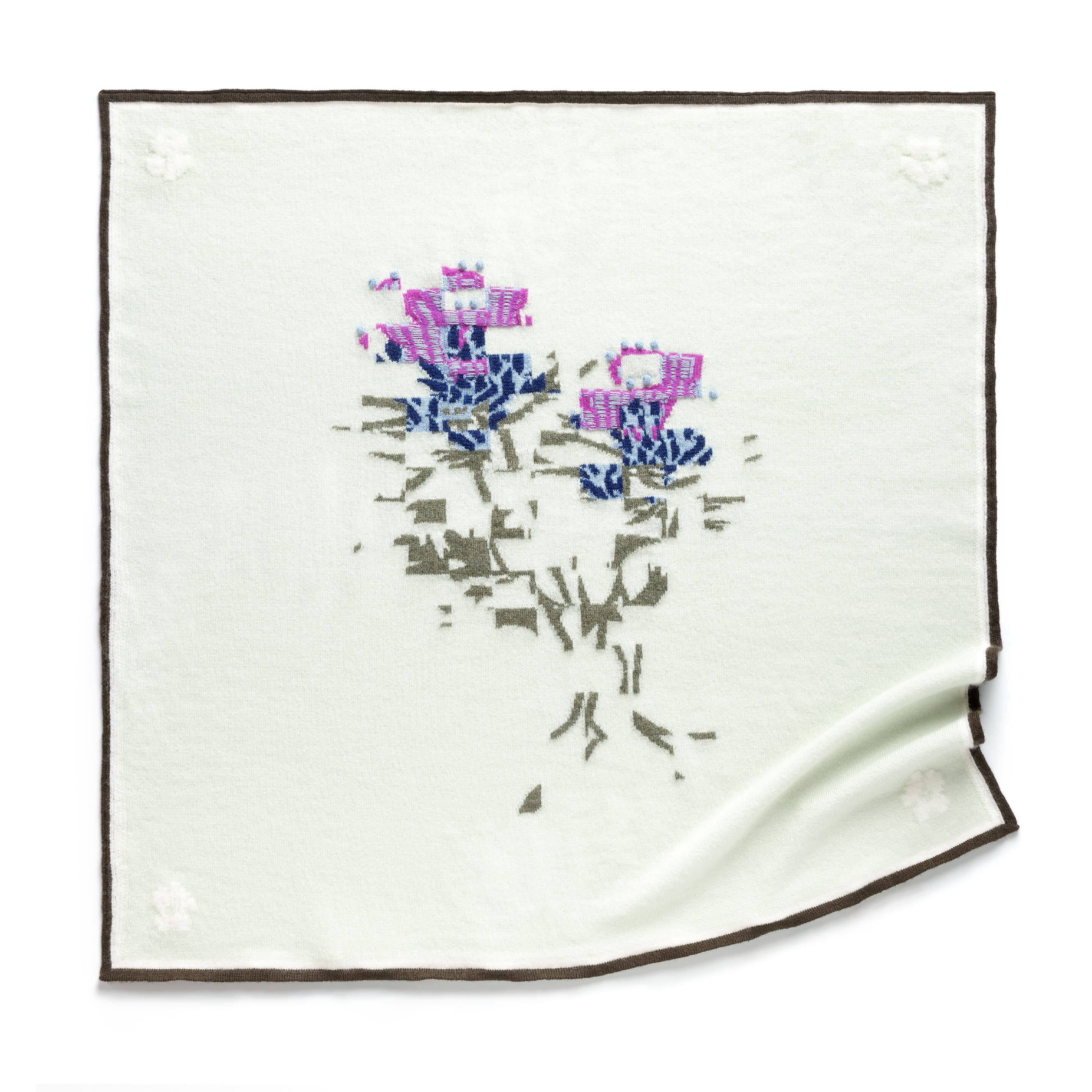 Foulard en cachemire à motif chardon