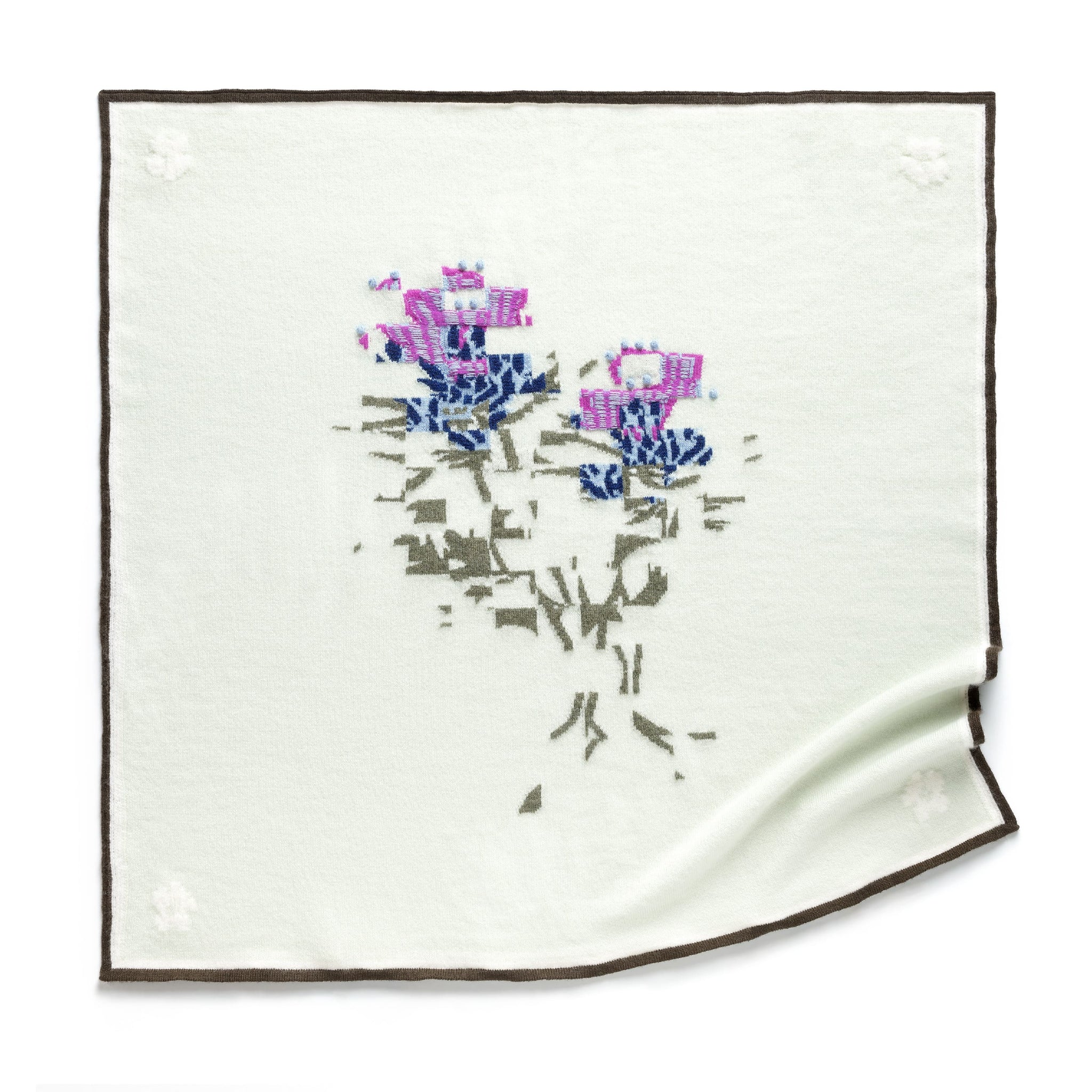 Foulard en cachemire à motif chardon - Barrie