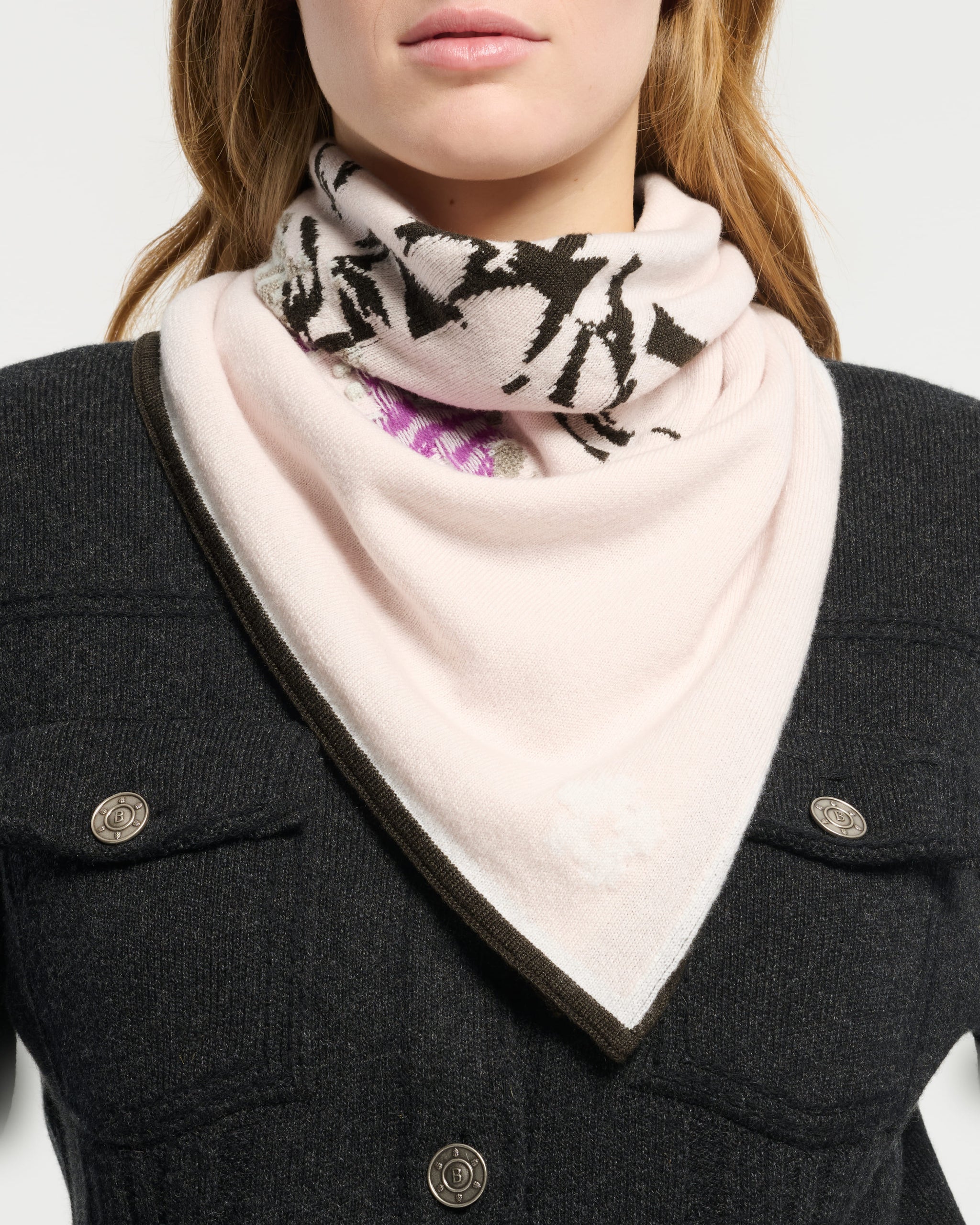 Foulard en cachemire à motif chardon | Barrie - Barrie